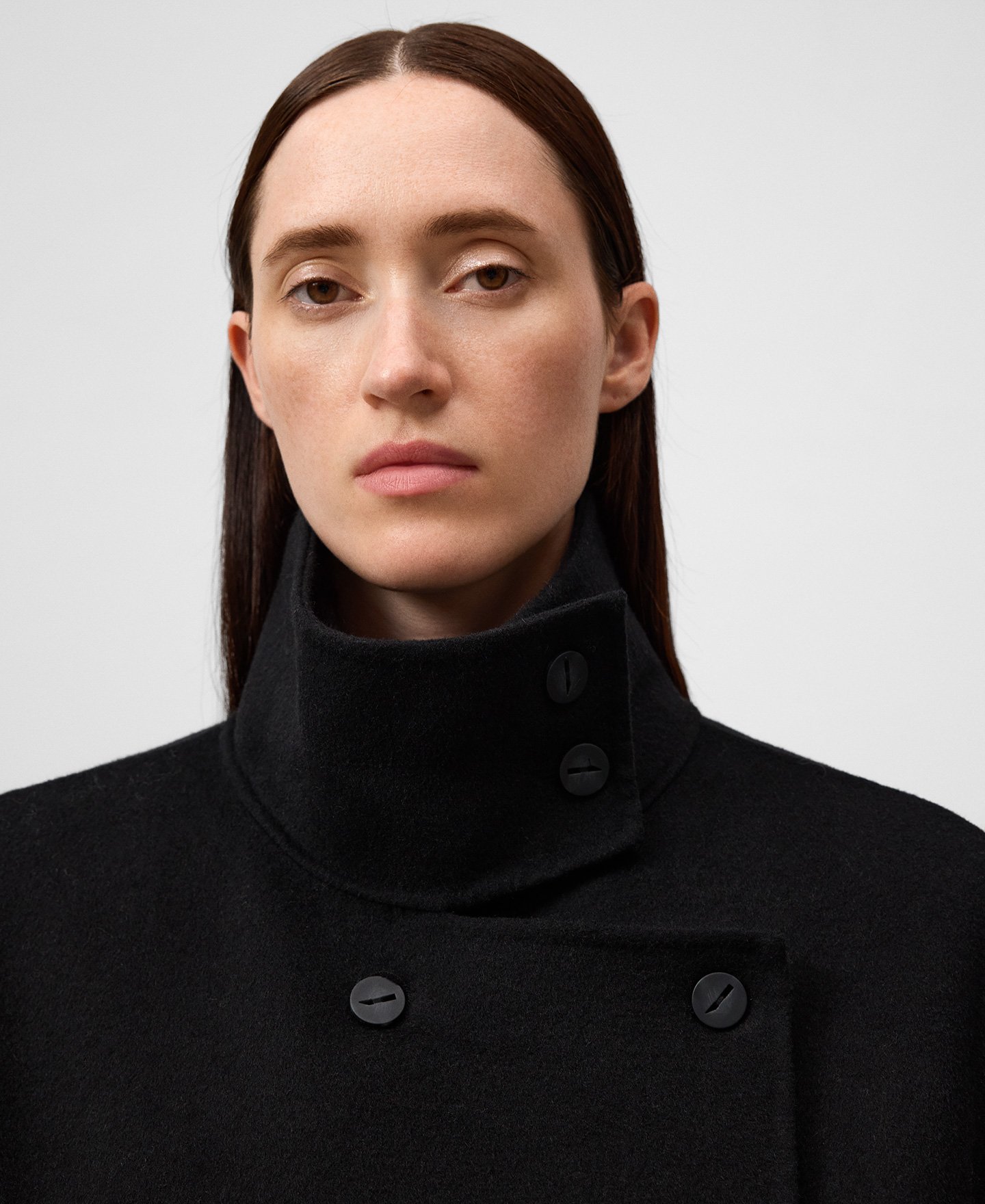 Funnel neck cross-front coat woman image number 4