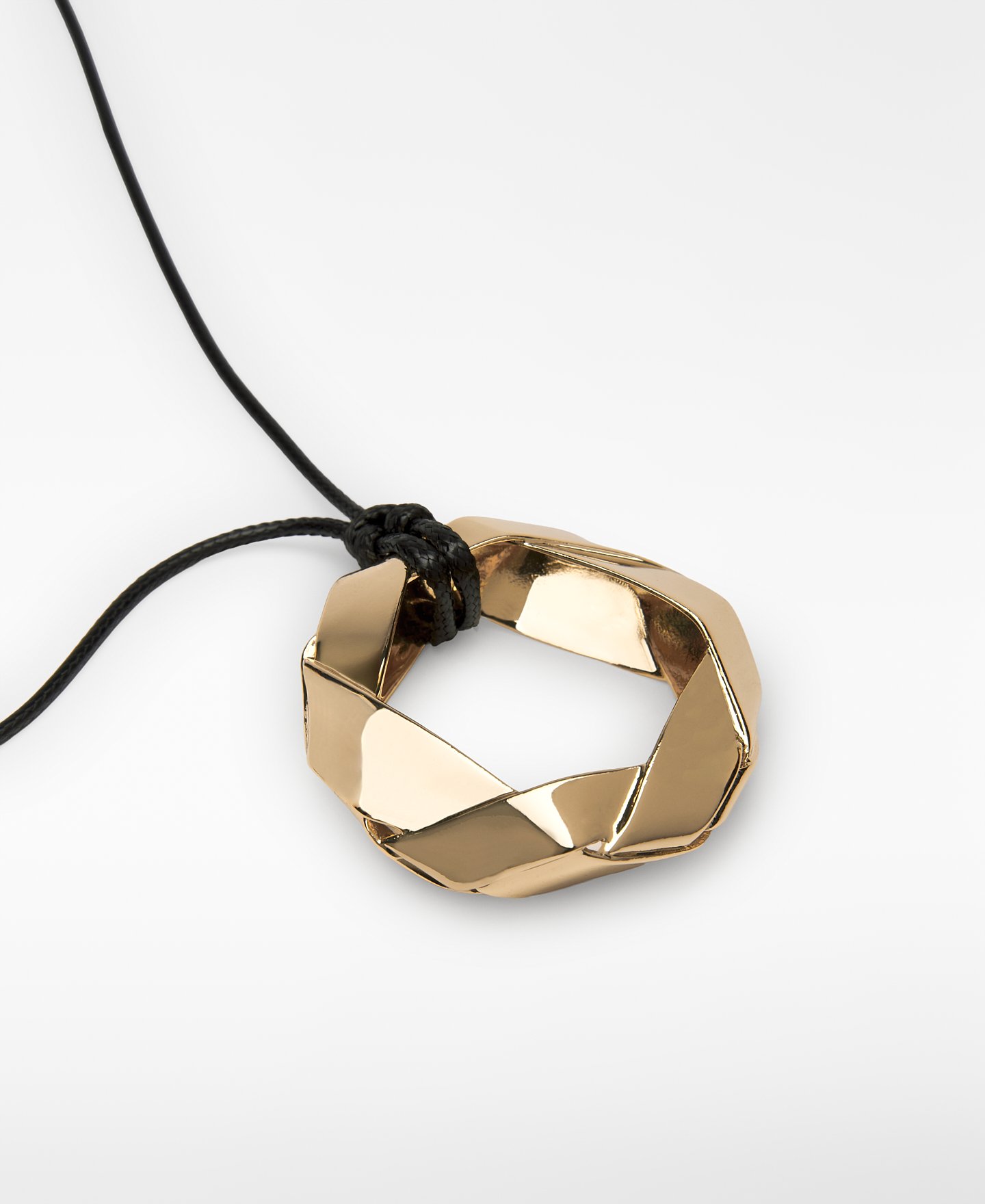 Braided metal pendant necklace image number 1