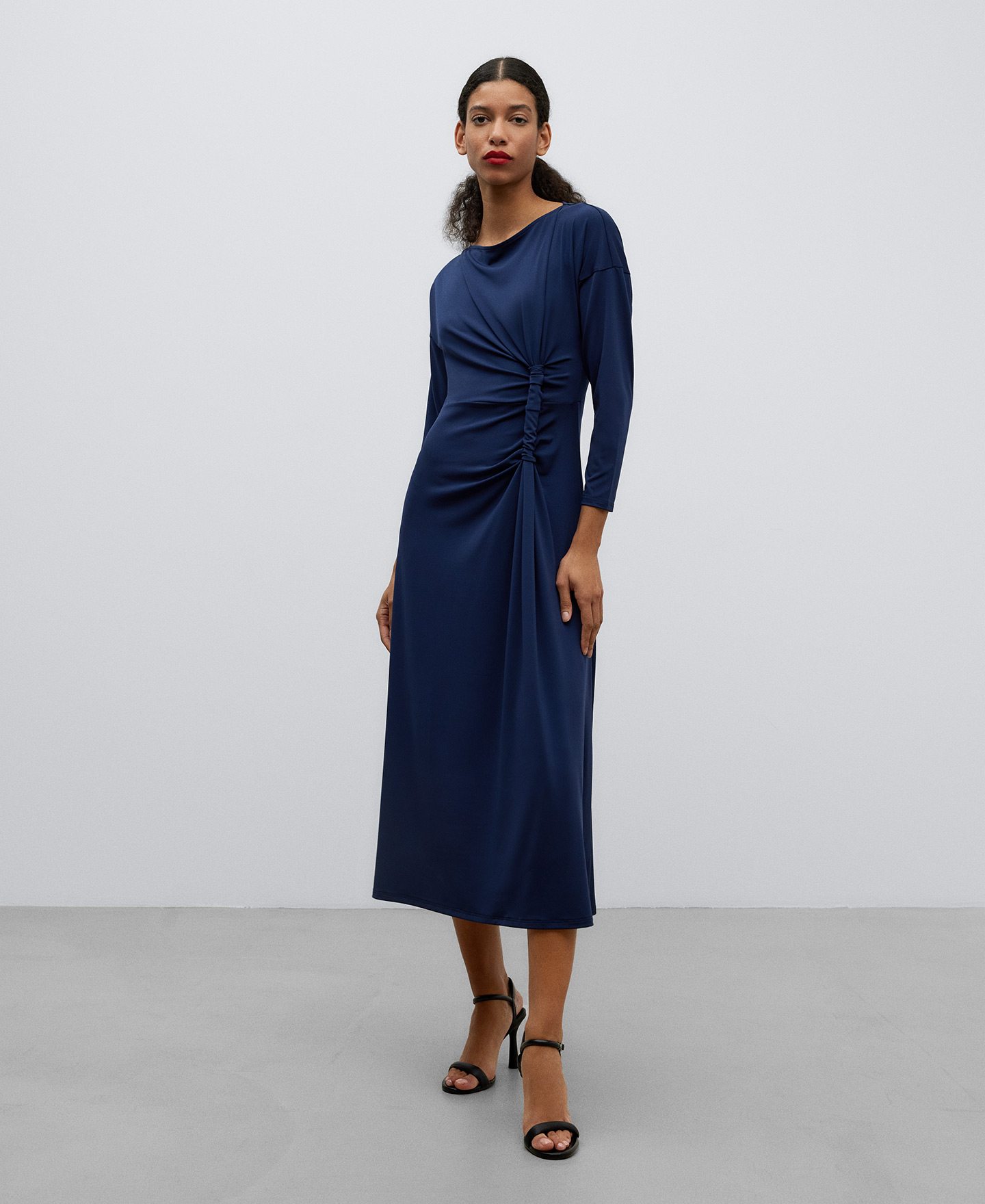 Navy blue midi dress image number 1