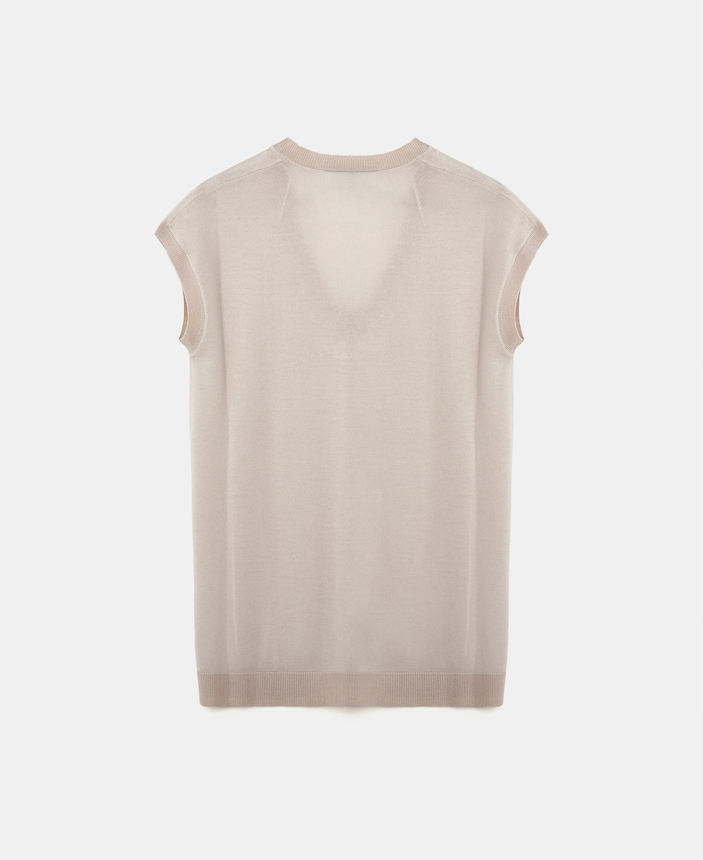 V-neckline merino wool t-shirt image number 5