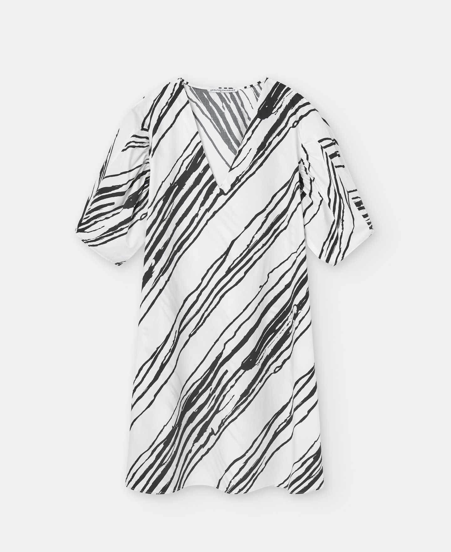 Printed dress with puffed sleeves image number 4