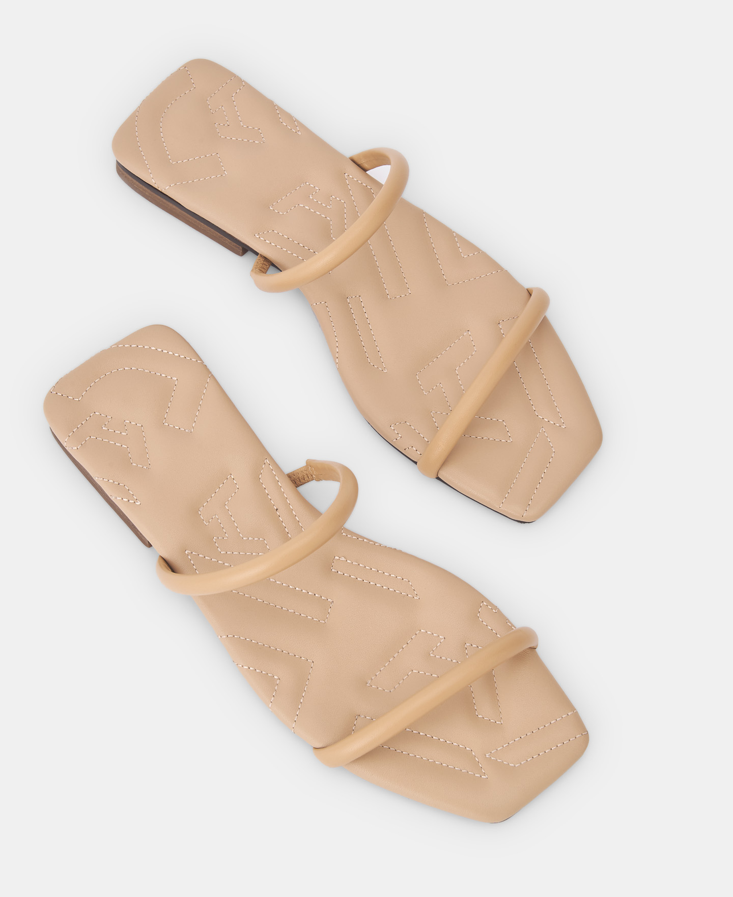 Black padded sandals image number 1