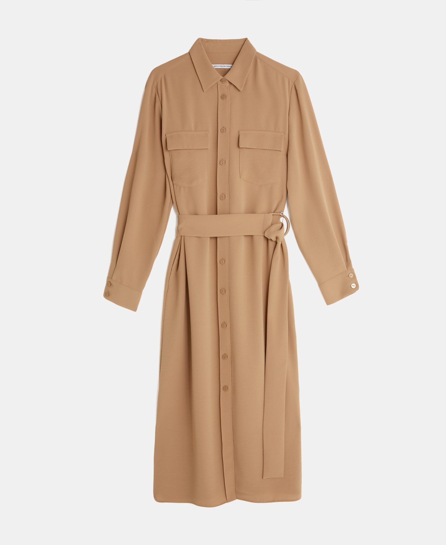 Shirt dress with belt image number 4
