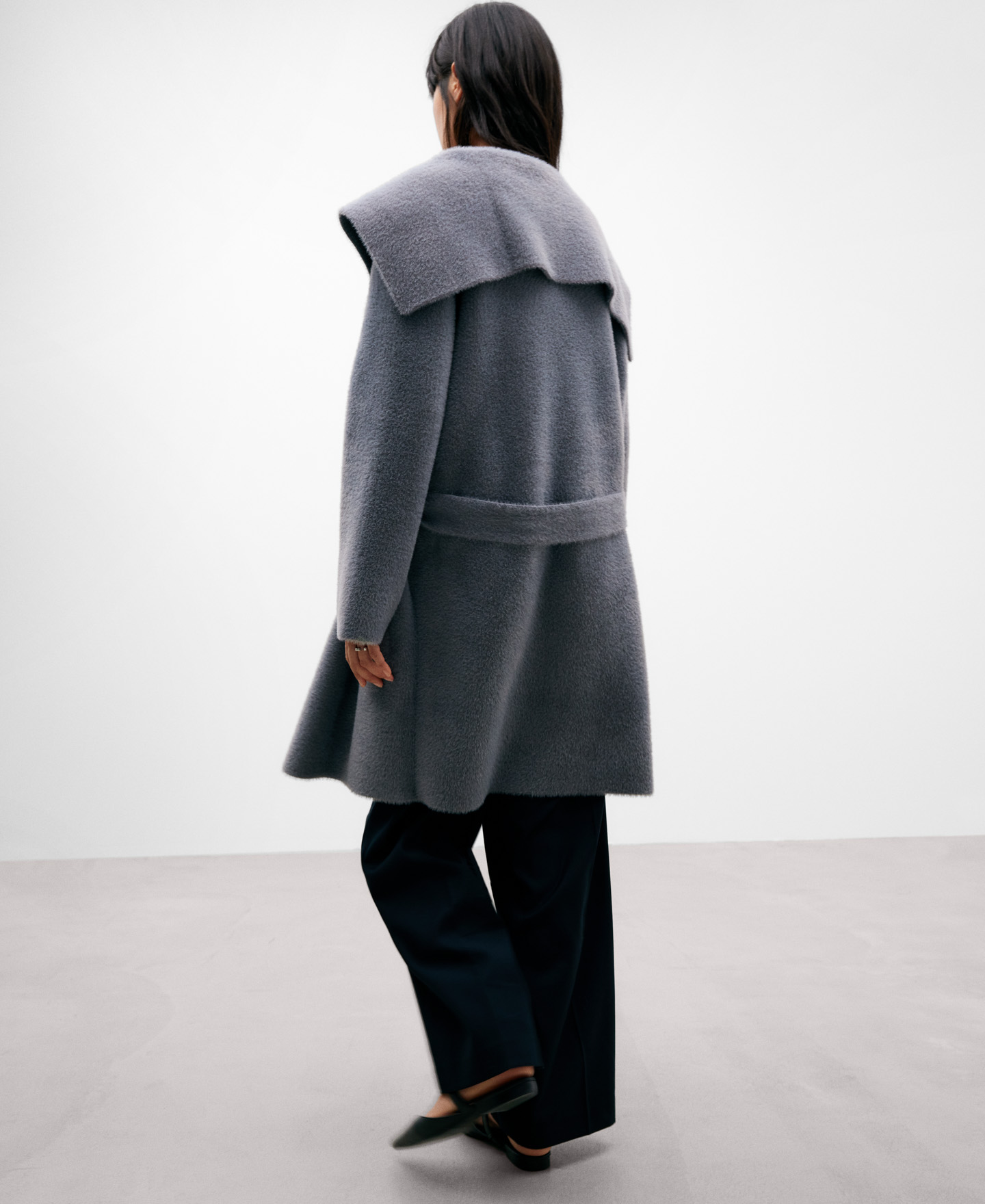 Grey nylon knitted jacket for women image number 2
