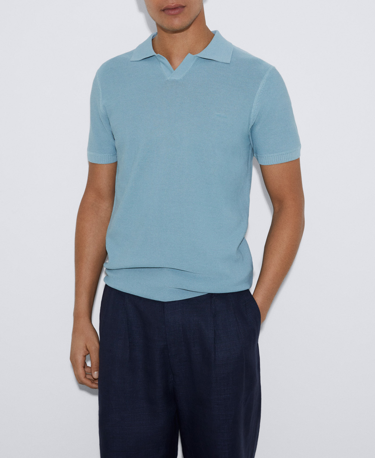 V-neck polo shirt image number 0