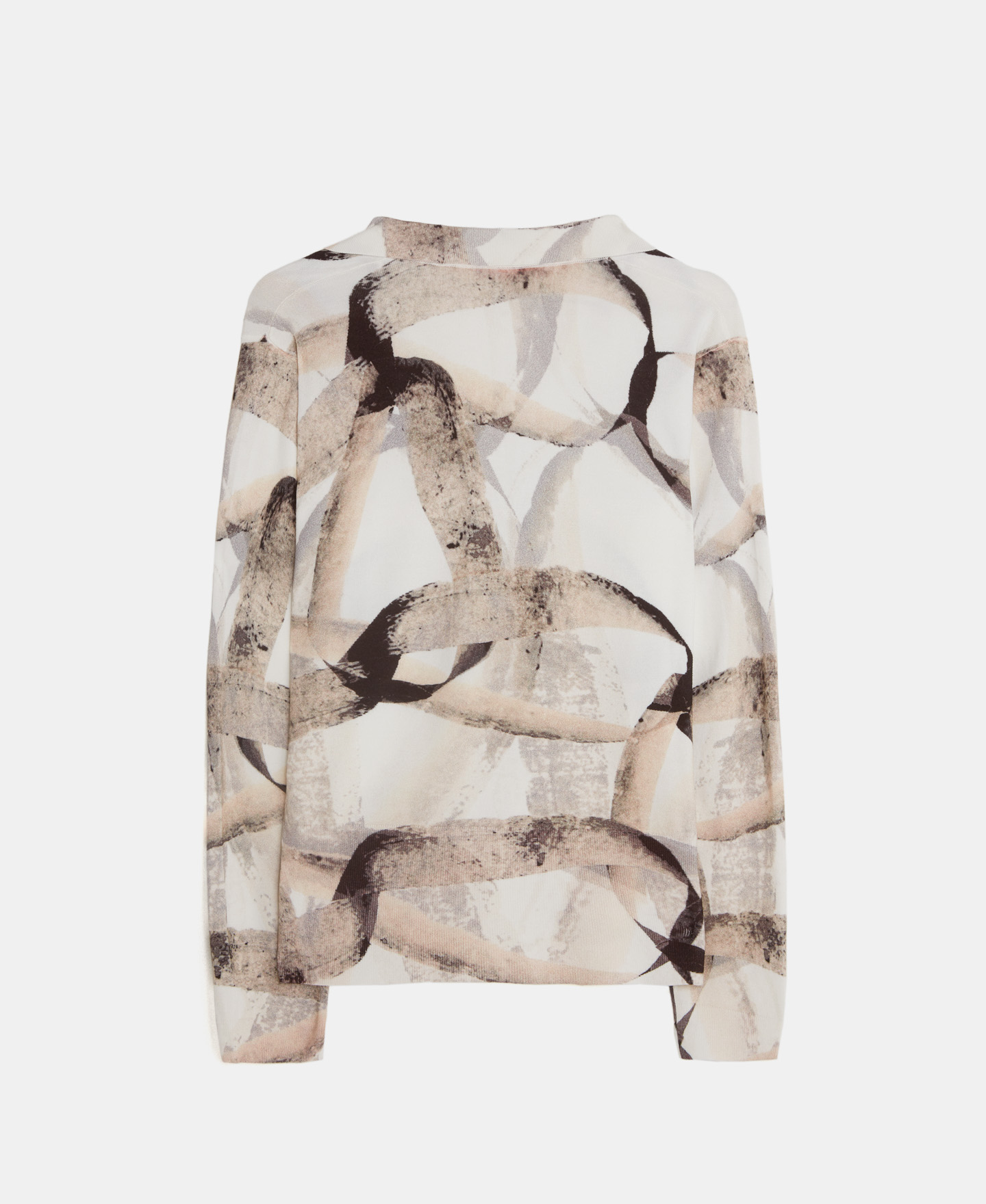 Organic printed v-neck sweater image number 5