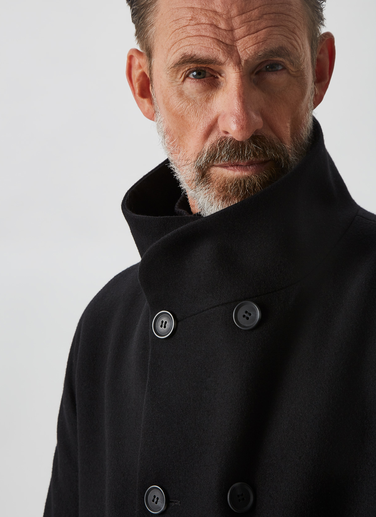 Wool jacket with chimney collar image number 1