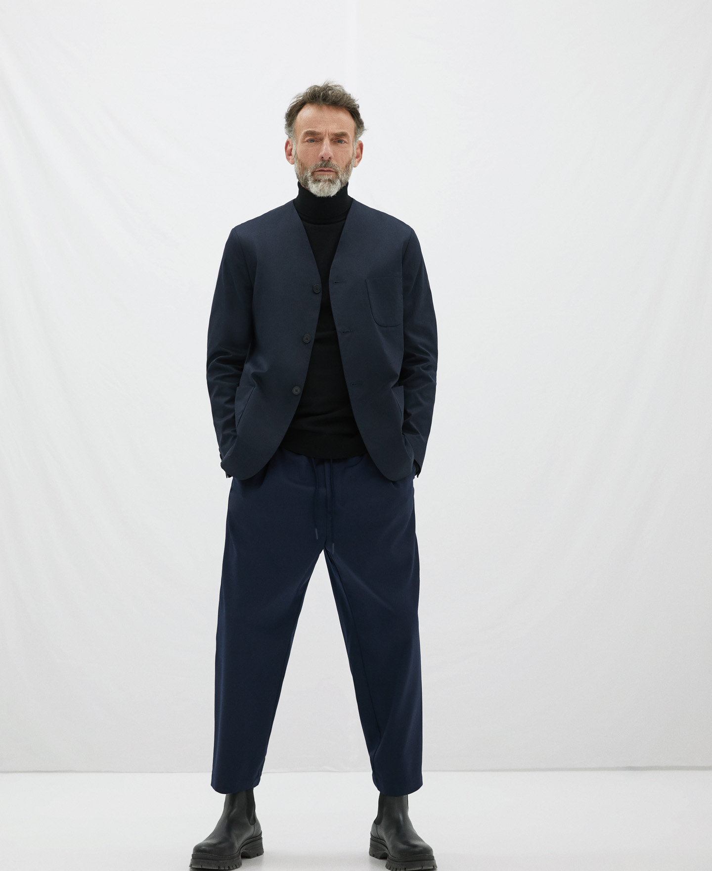 Turtleneck collar merino wool sweater image number 1