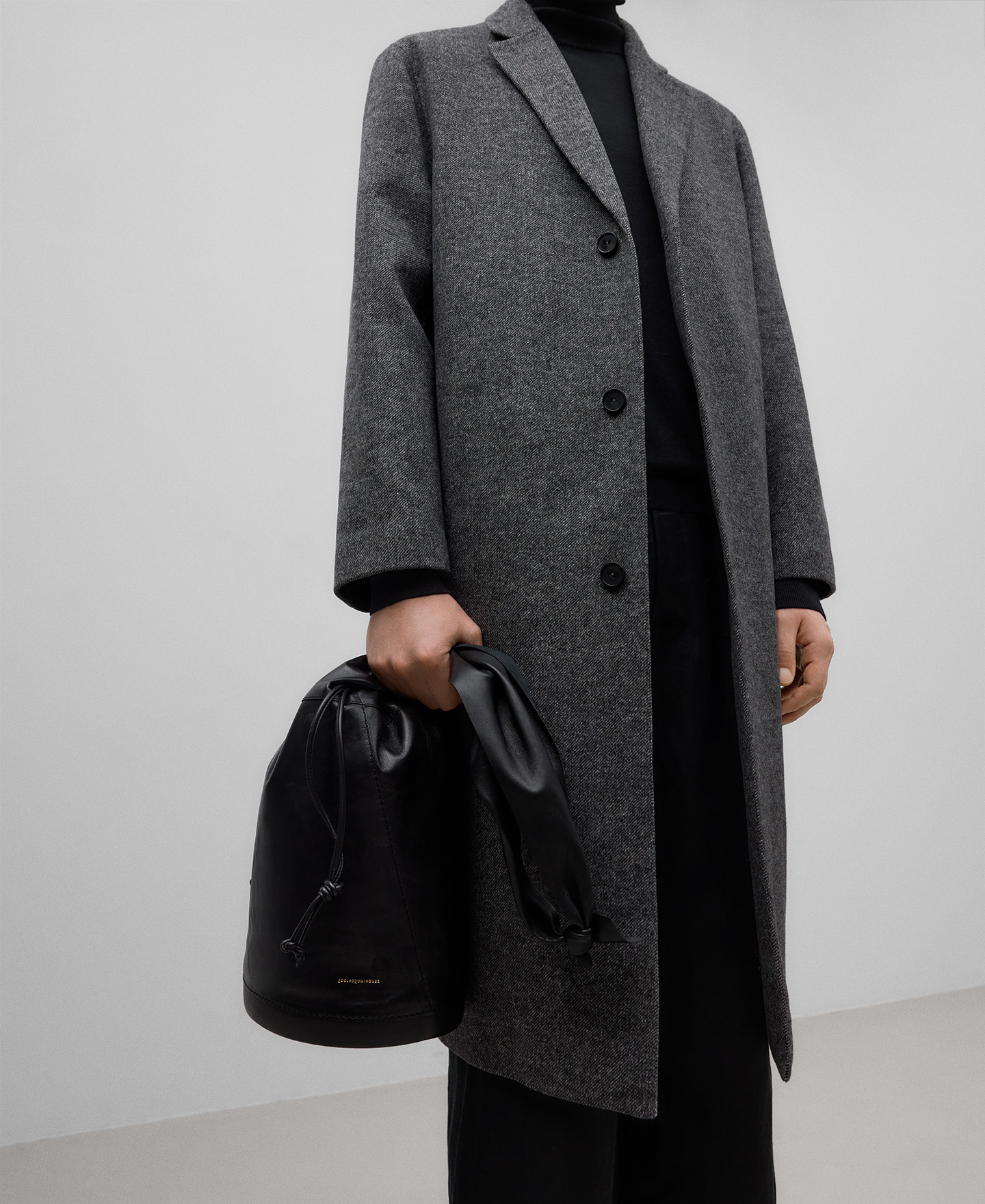 Merino wool blend grey coat man image number 3