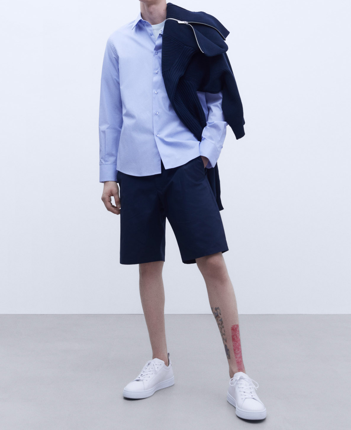 Cotton poplin Bermuda shorts image number 1