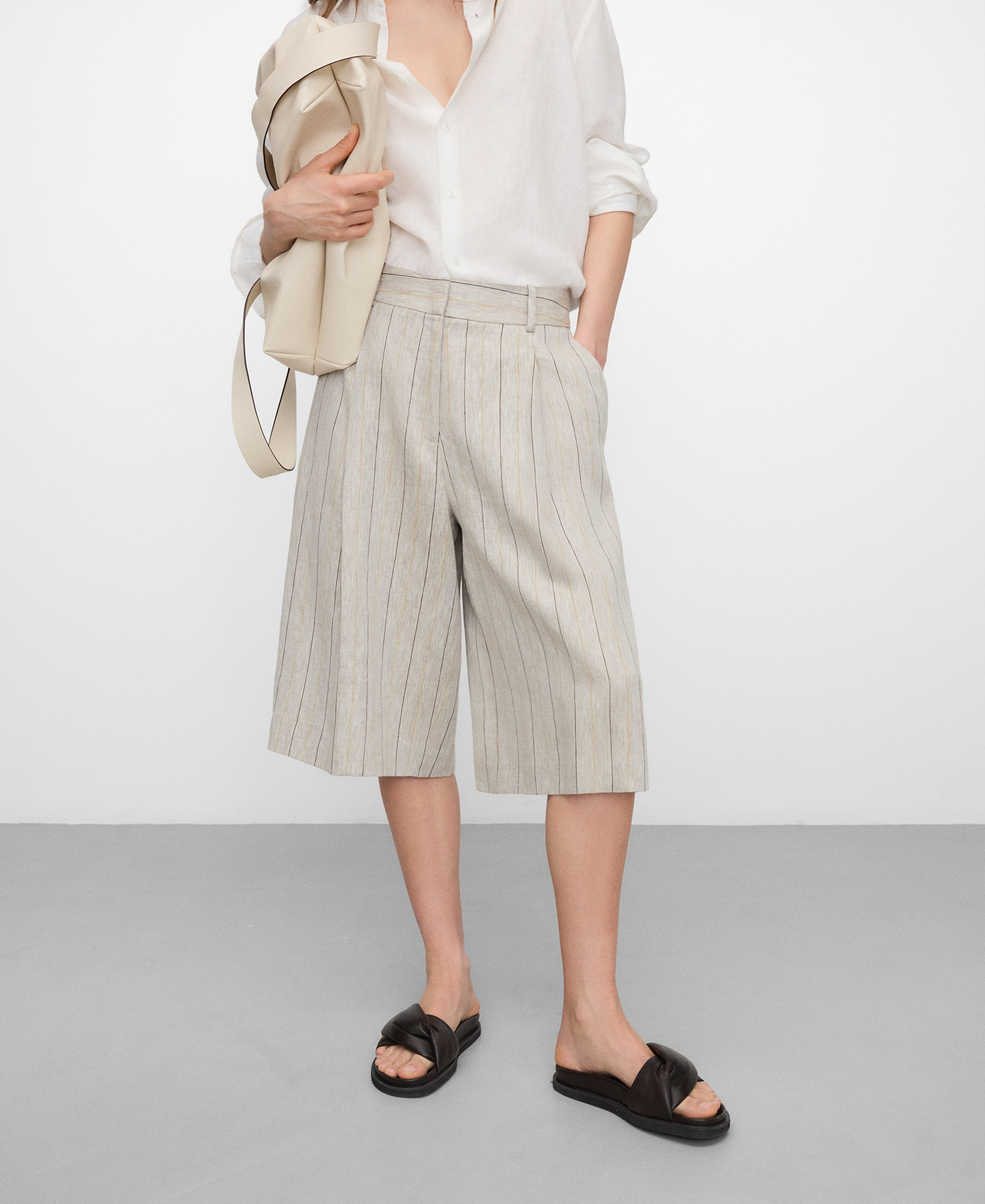 Bermuda recta rayas lino europeo image number 0