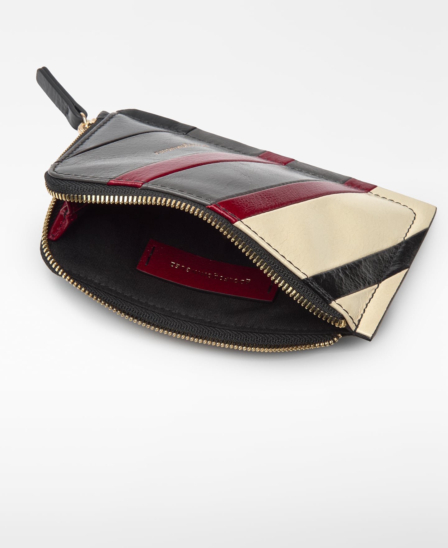 Leather patchwork small wallet image number 2