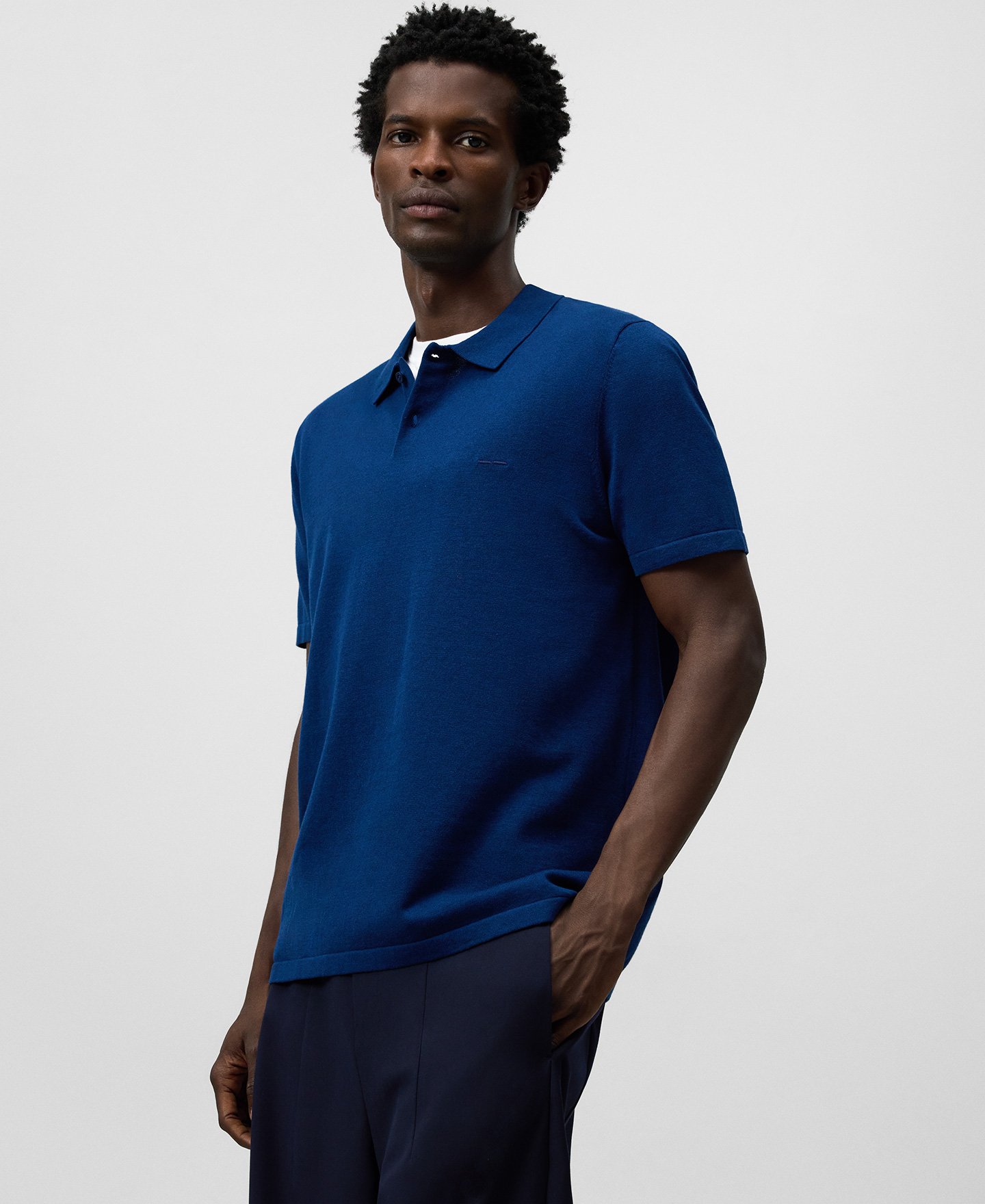 Regular fit heather polo shirt man image number 0