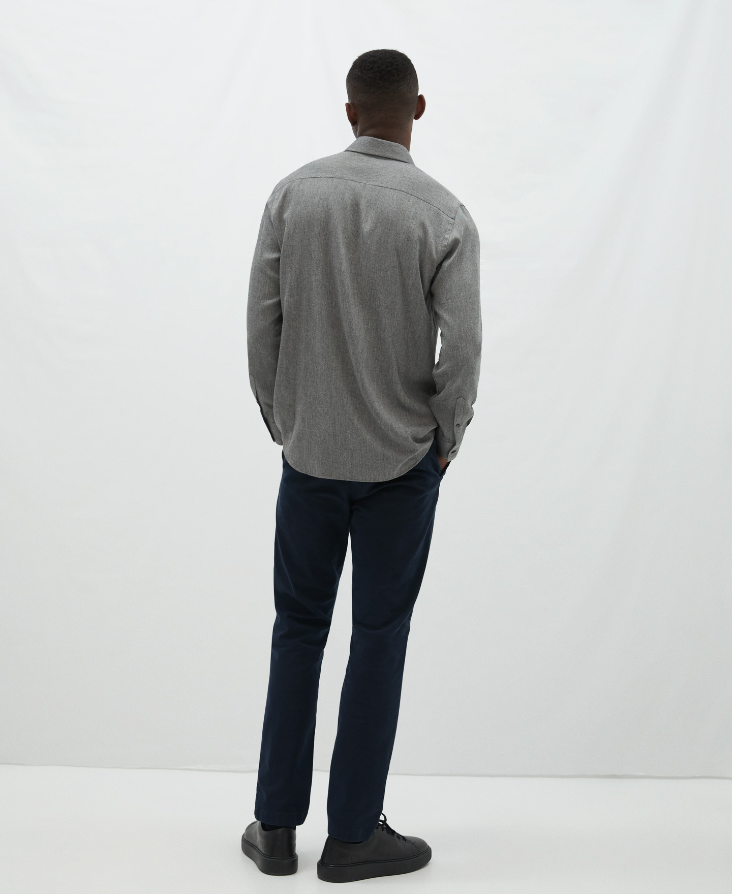 Viscose and nylon concealed button shirt image number 2