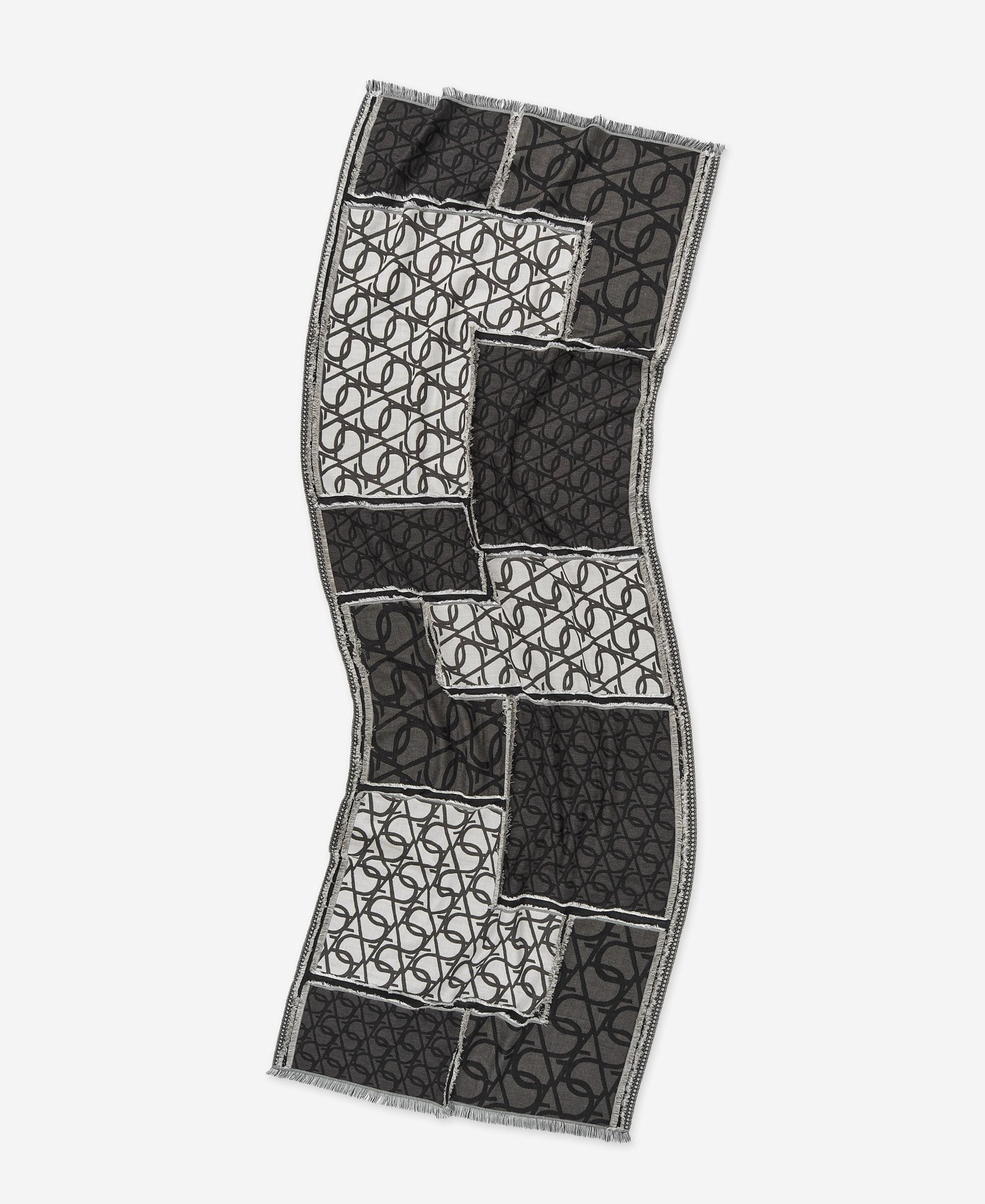 Patchwork printed jacquard shawl image number 1