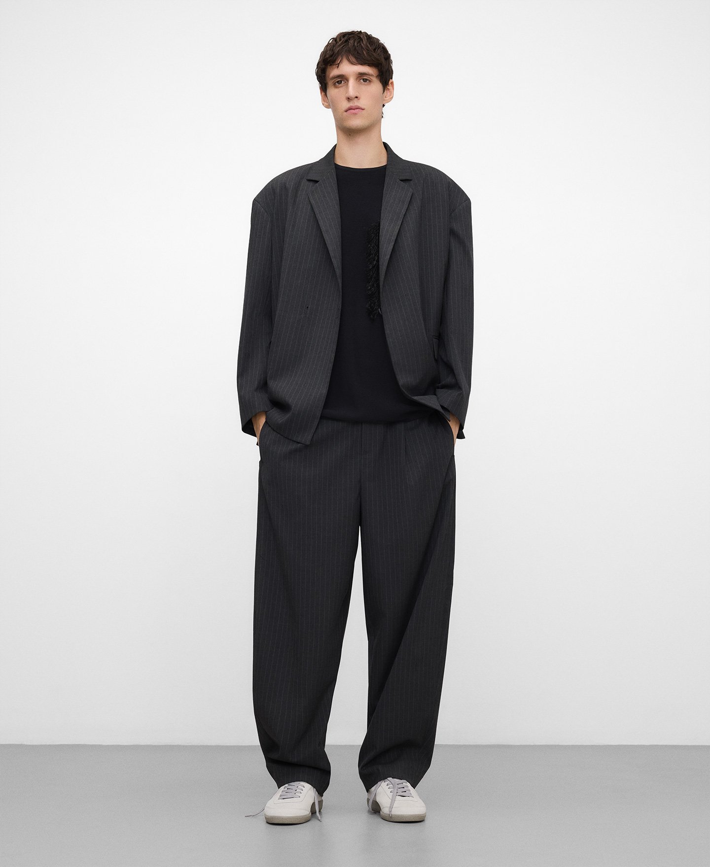 Raffia detail short sleeve sweater man image number 1