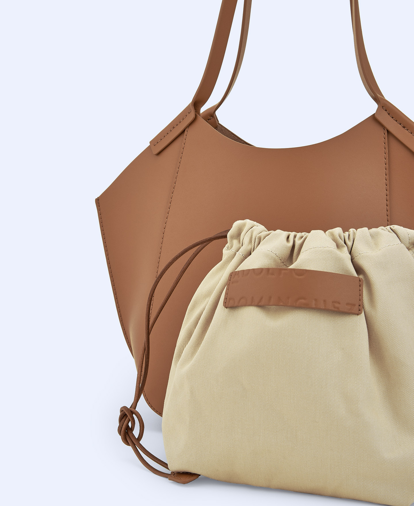 Mini shopper en piel vaqueta image number 3