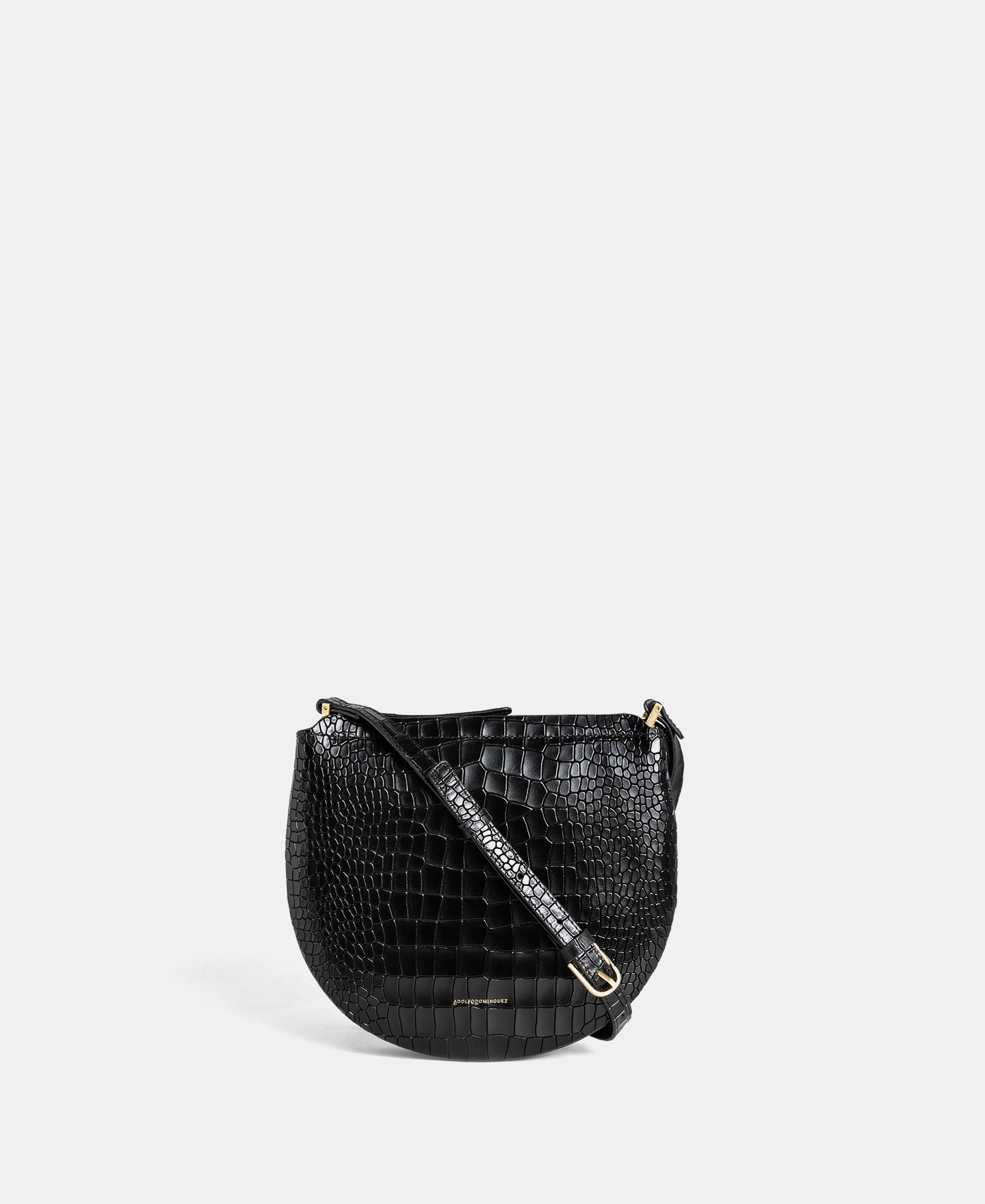 Small crocodile effect shoulder bag image number 0