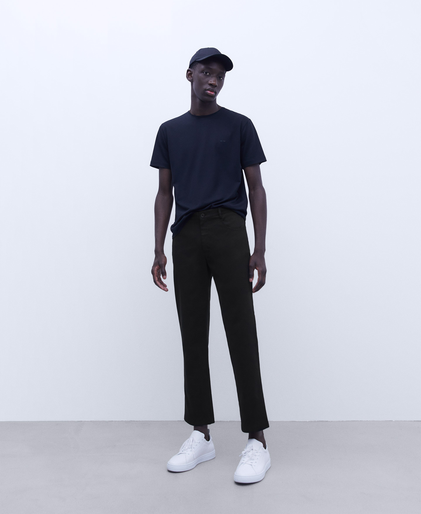 Cotton twill slim fit chino trousers image number 1