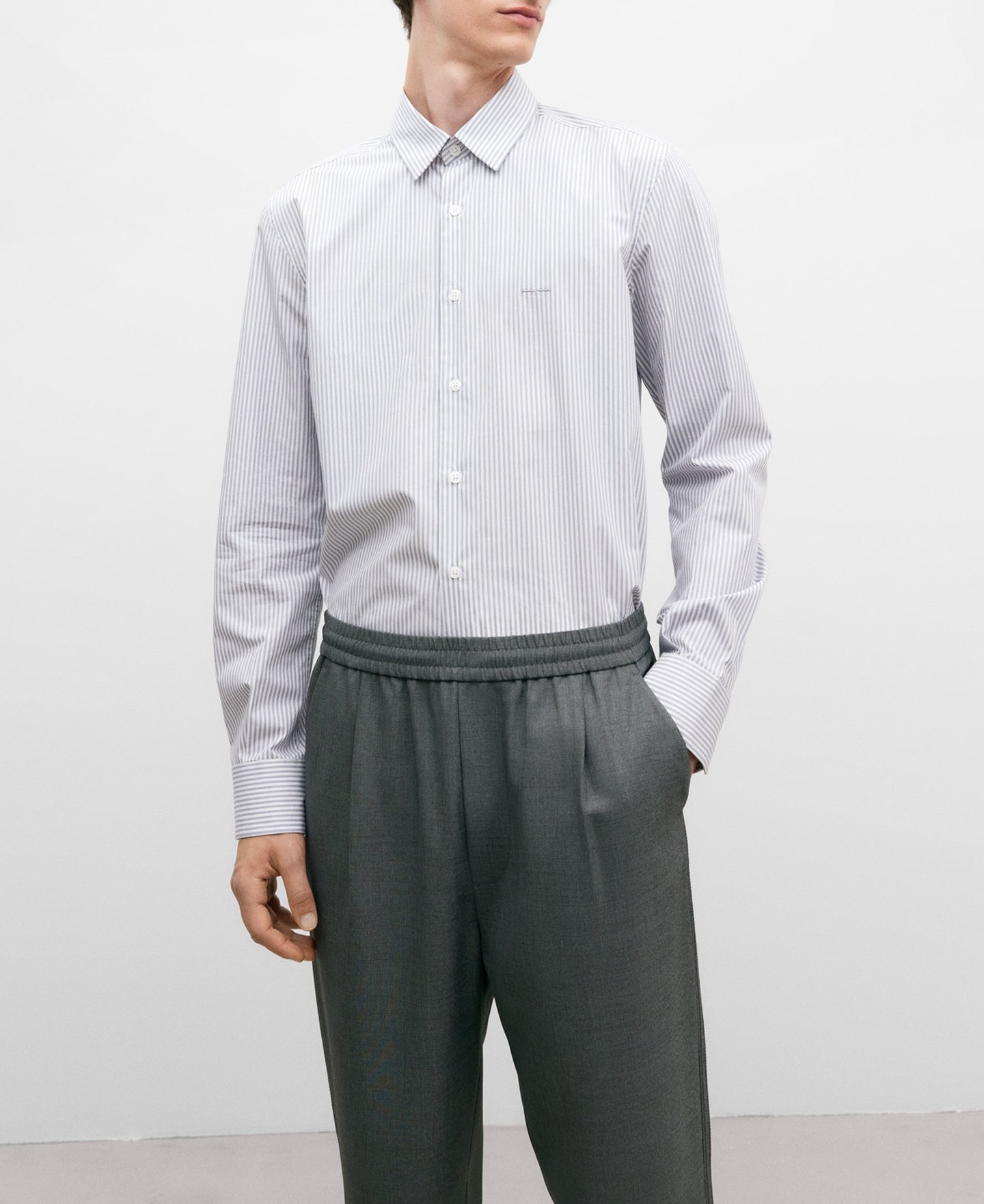 Cotton poplin shirt for men image number 0