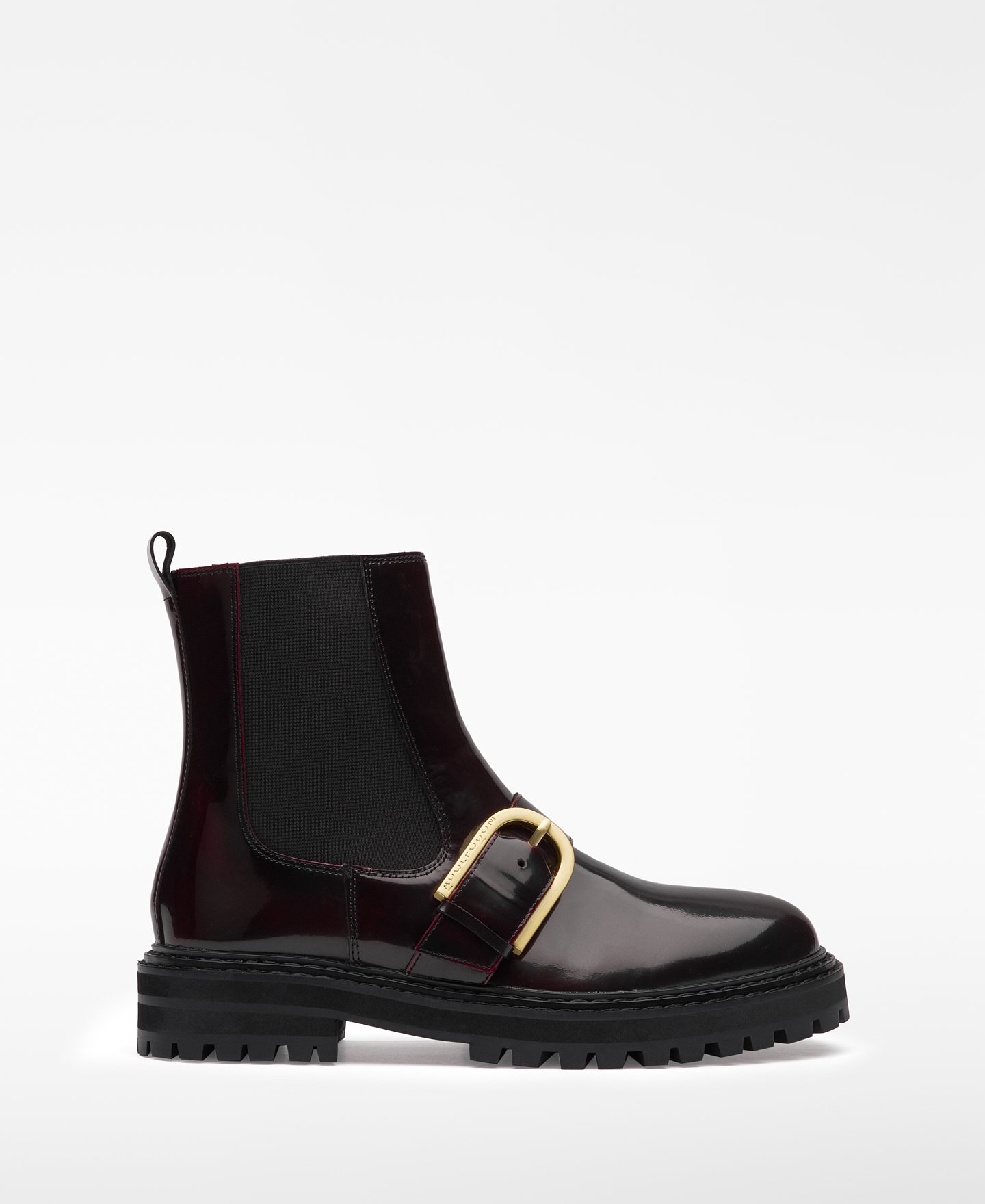 Patent ankle boot with buckle woman image number 0