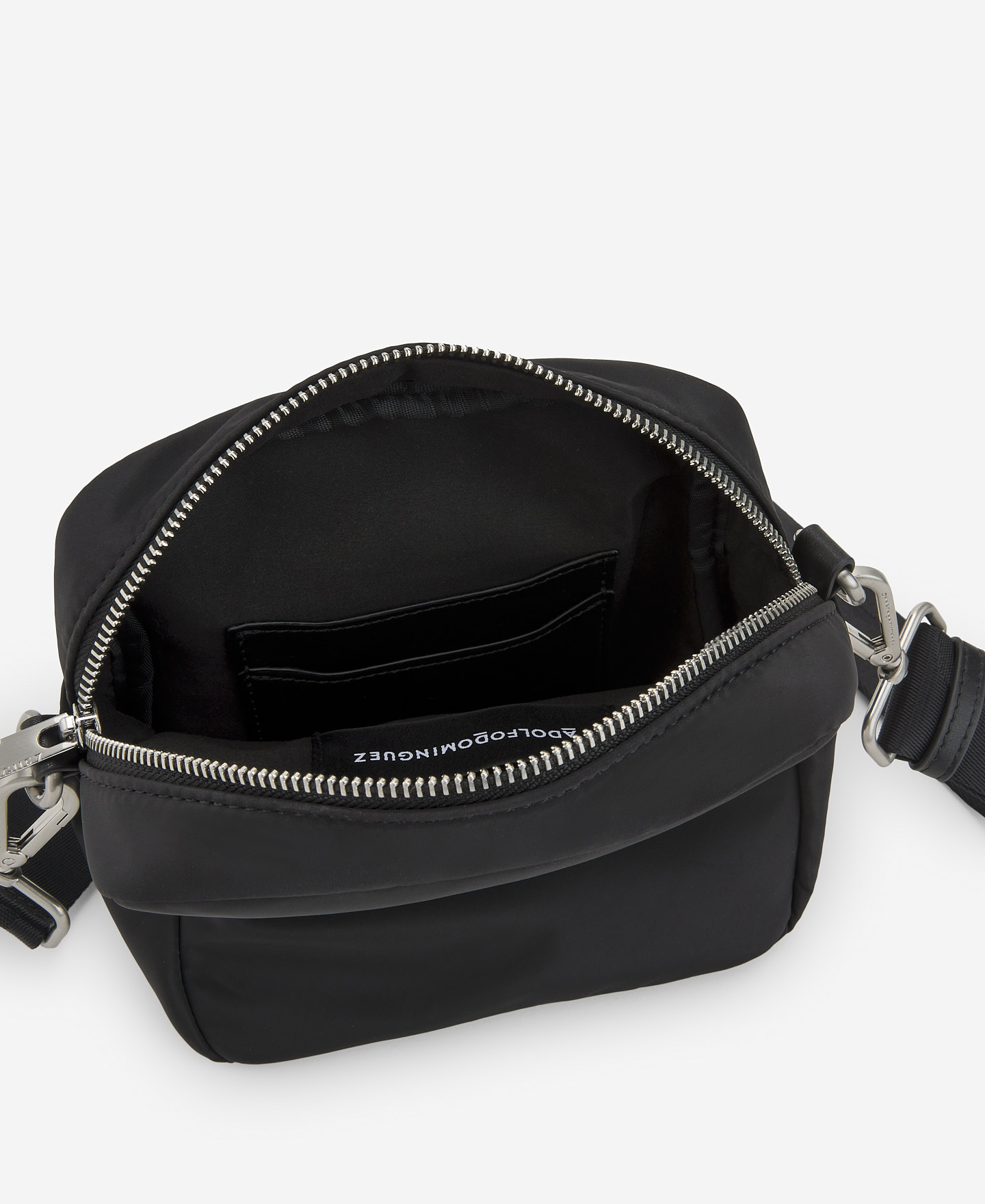 Recycled polyester black shoulder bag image number 2
