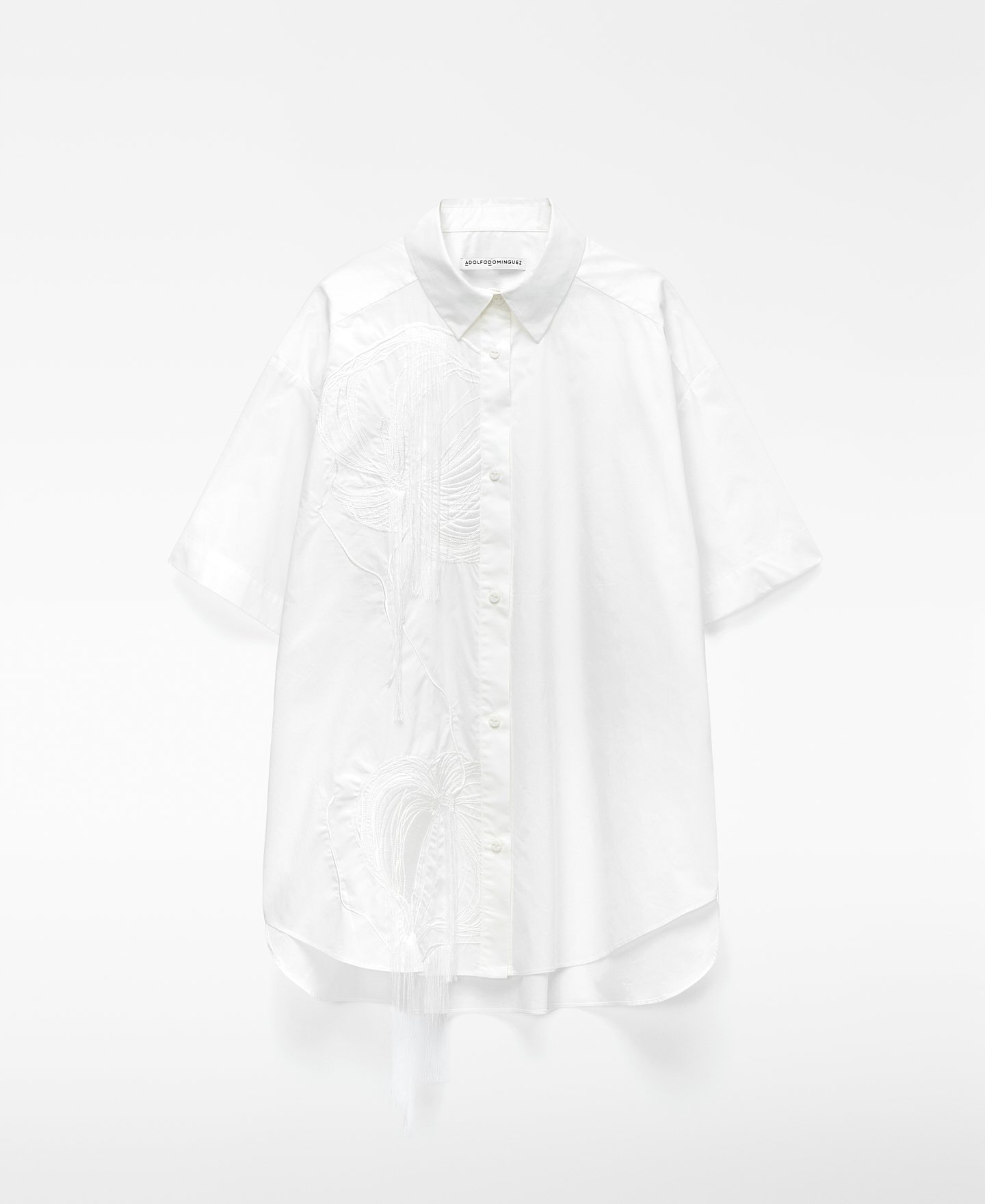 Cotton embroidered oversize shirt image number 4