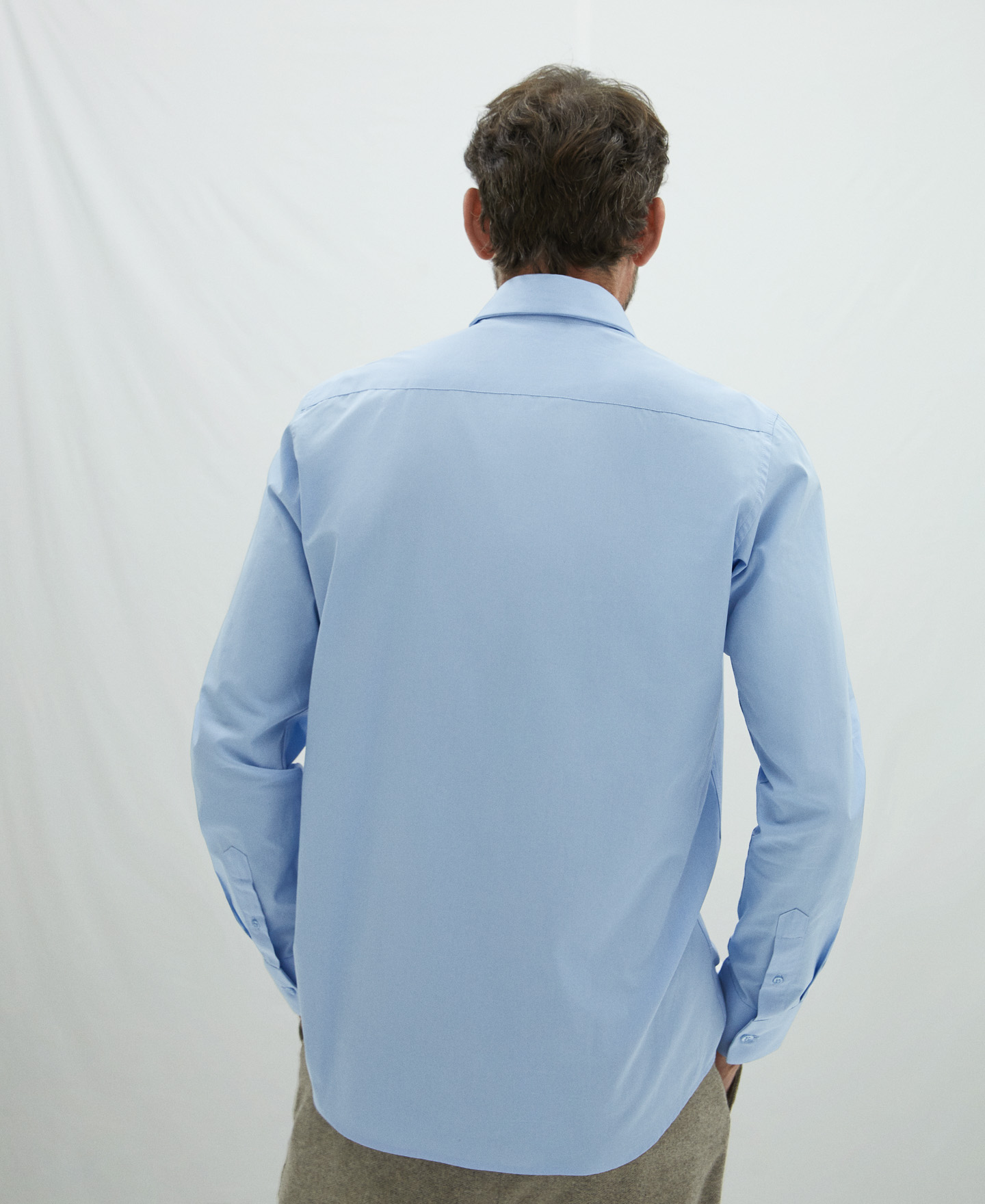 Cotton shirt with hidden button image number 2