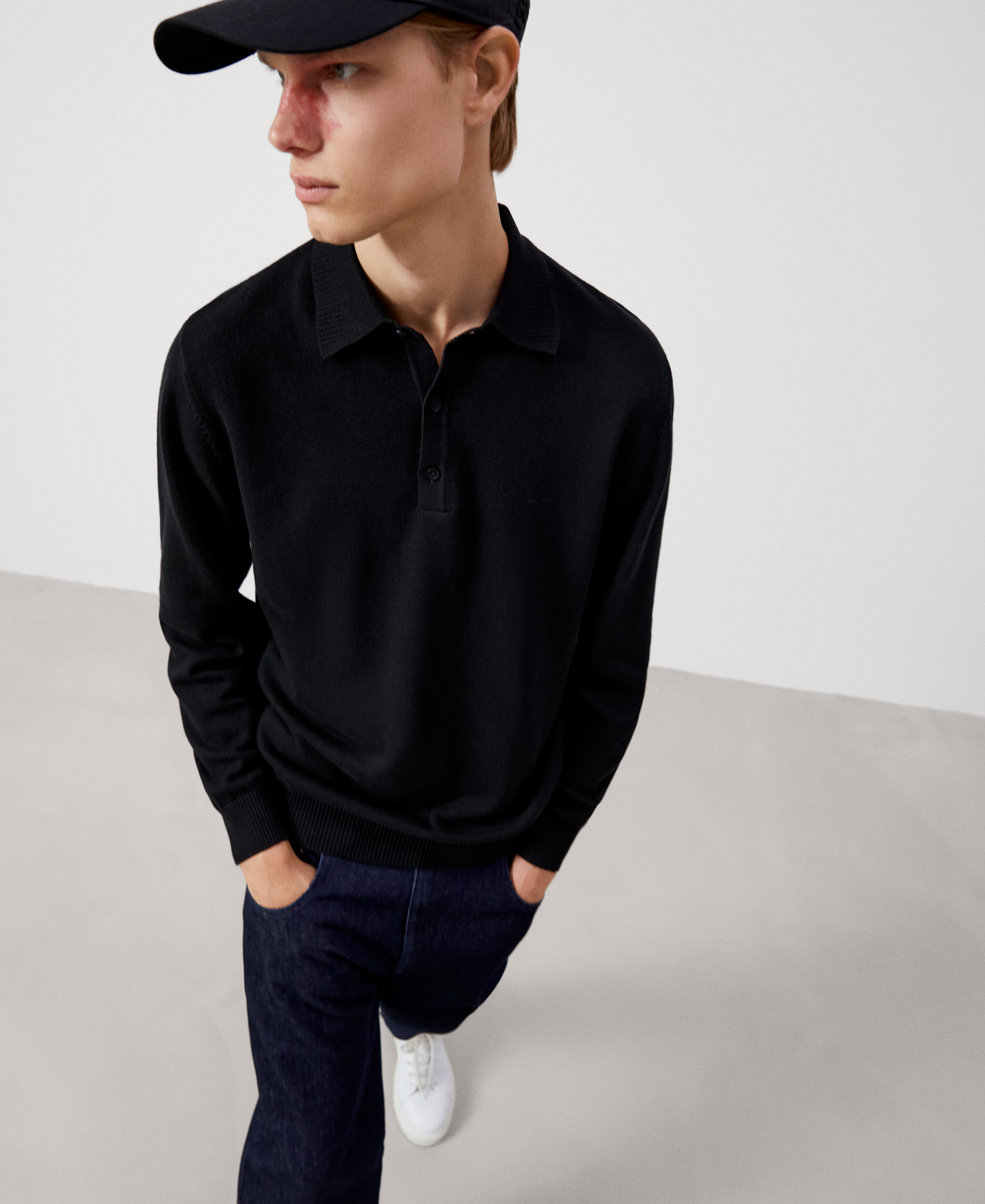Cotton and wool polo shirt image number 0