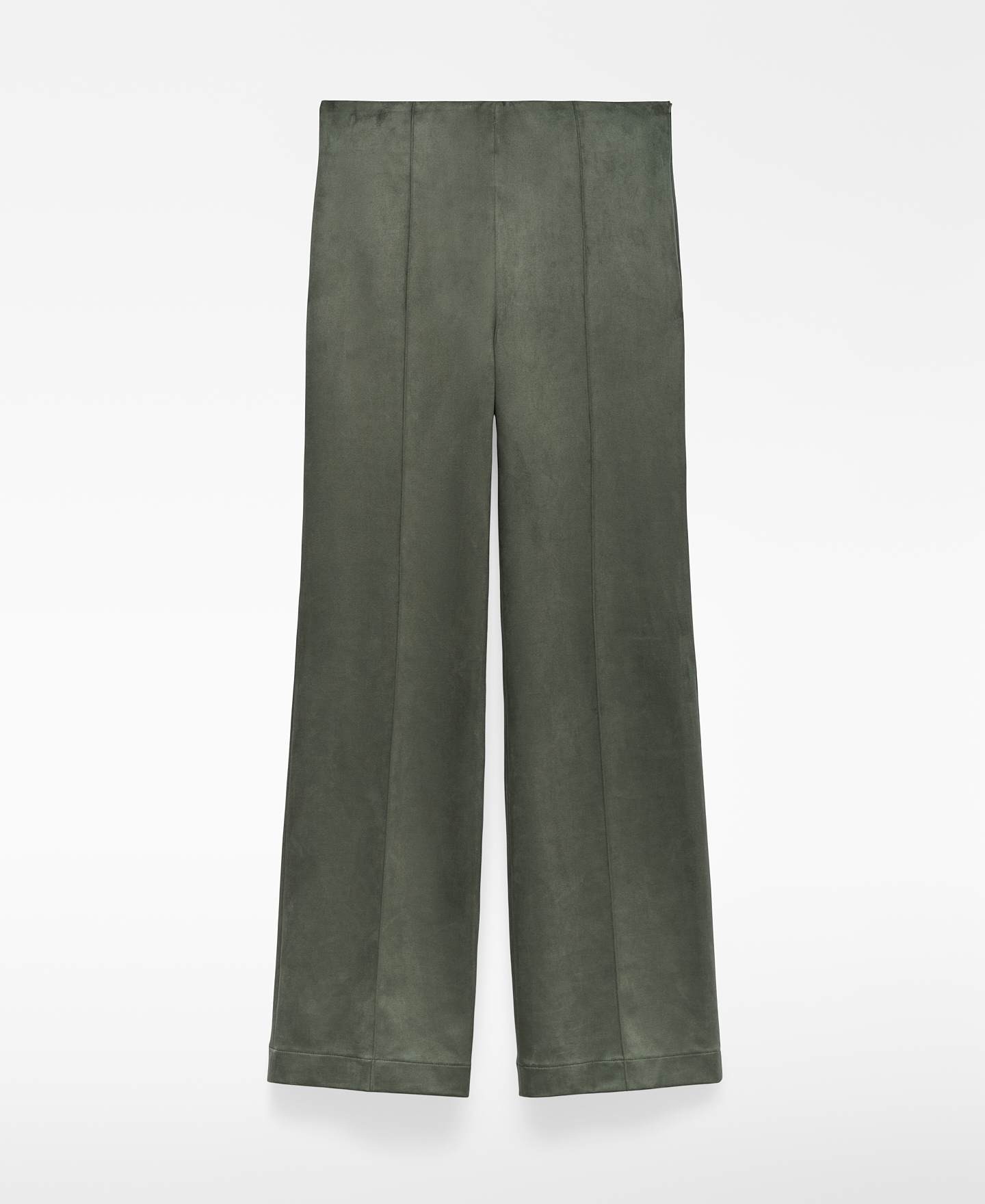 Faux suede flare trousers woman image number 4