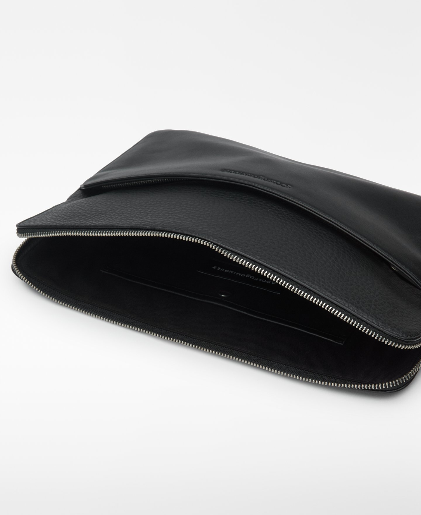Black leather laptop sleeve case man image number 2