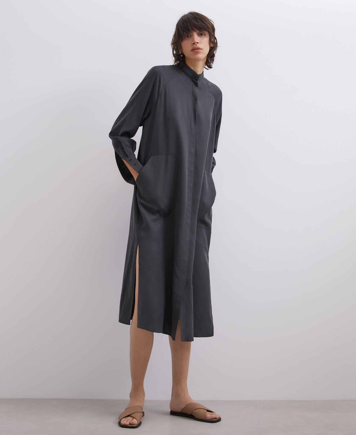 Lyocell shirt dress image number 3