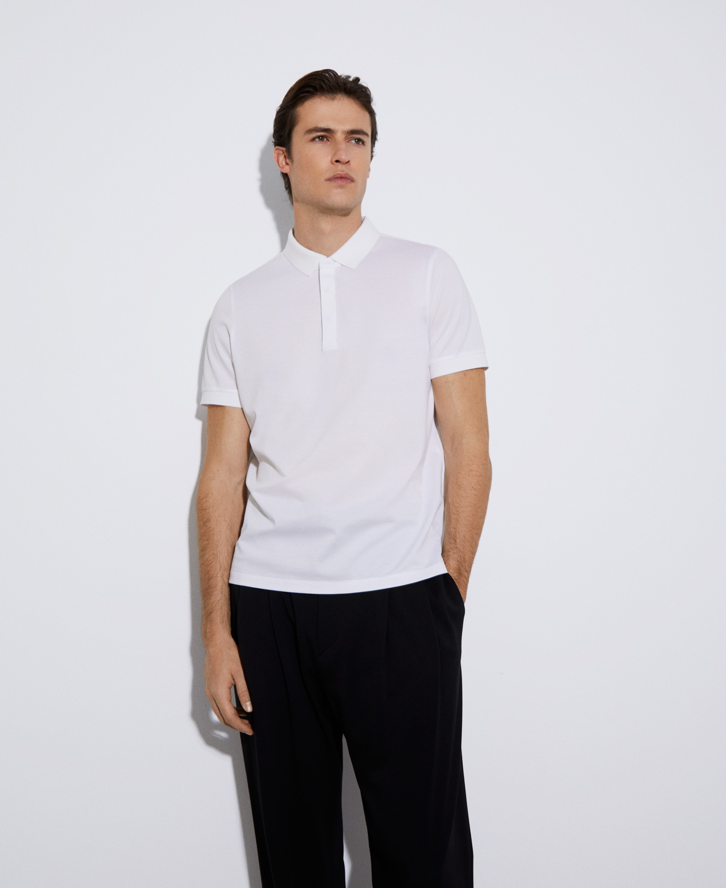 Structured cotton polo shirt image number 0