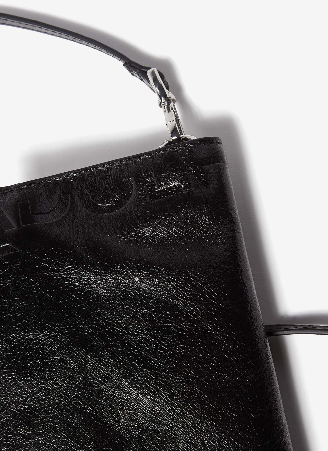 Crackled glossy leather crossbody bag image number 2