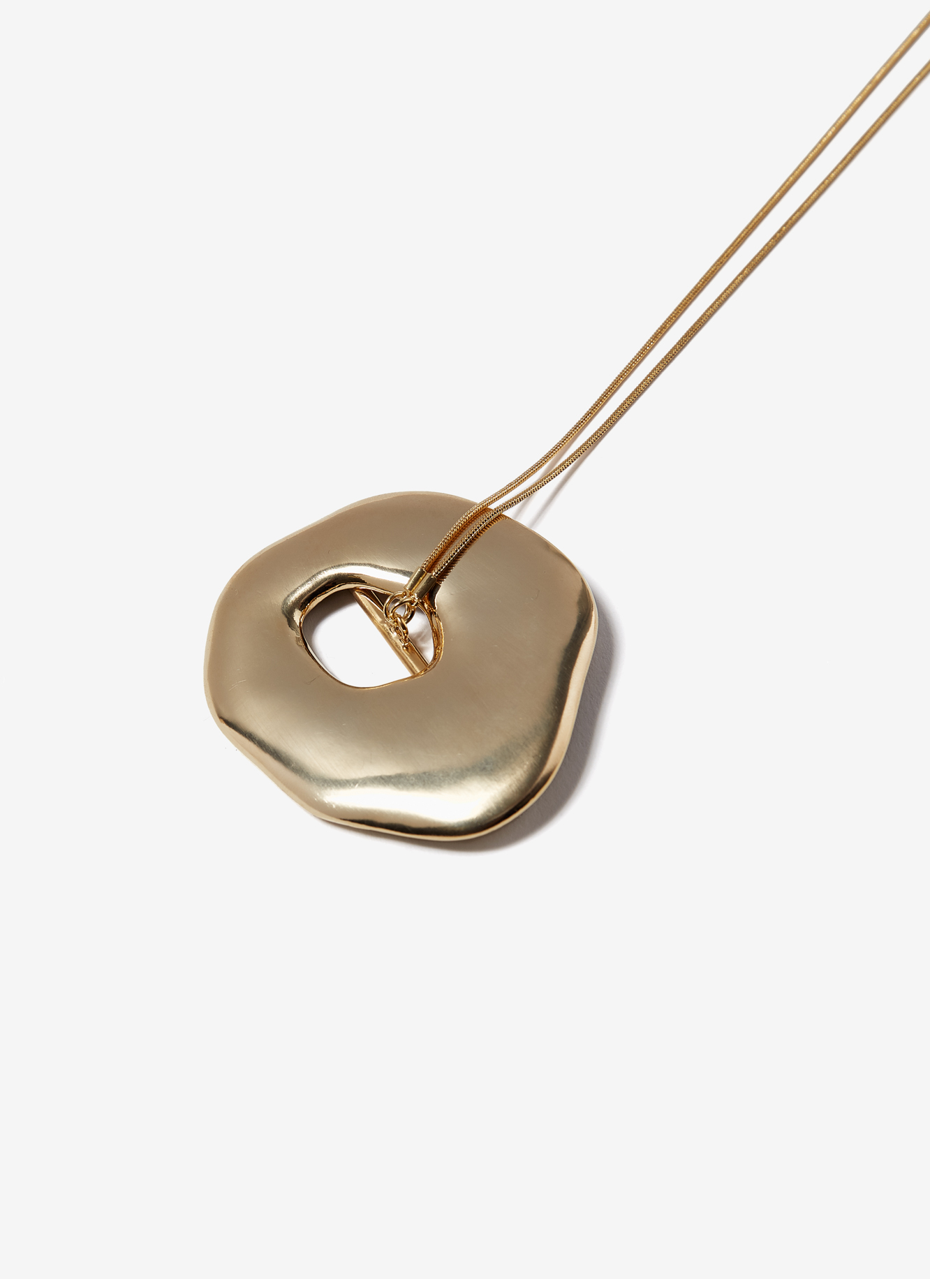 Necklace with leather effect pendant image number 2