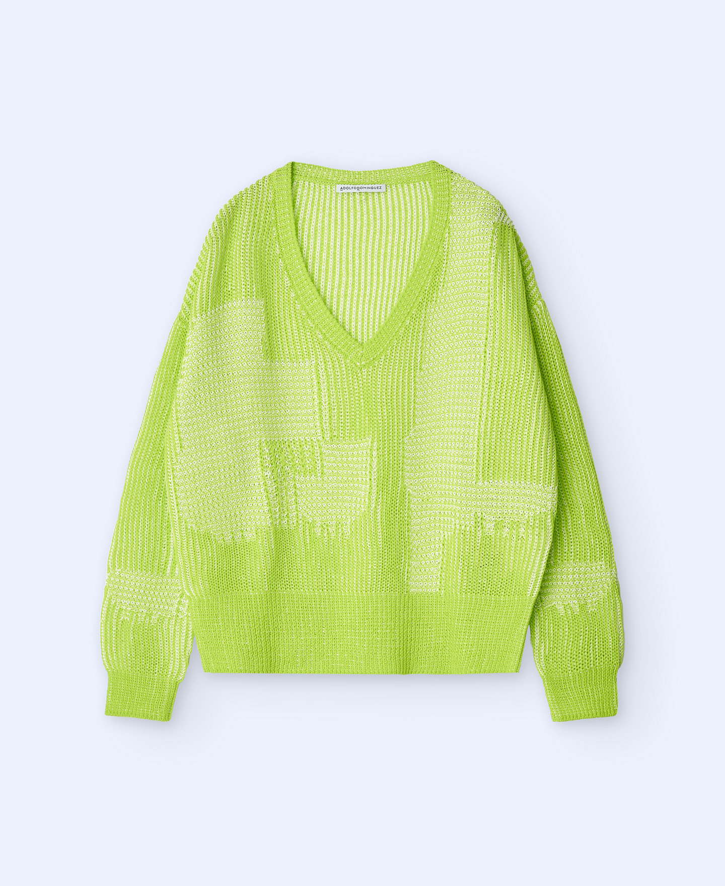 Jacquard V-neckline sweater image number 4