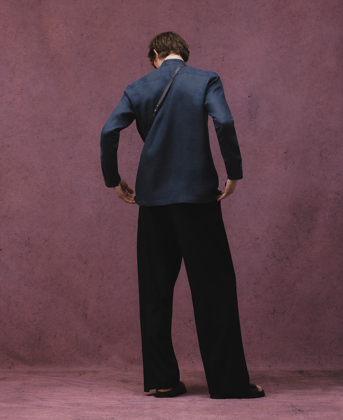 European linen guayabera shirt man image number 2