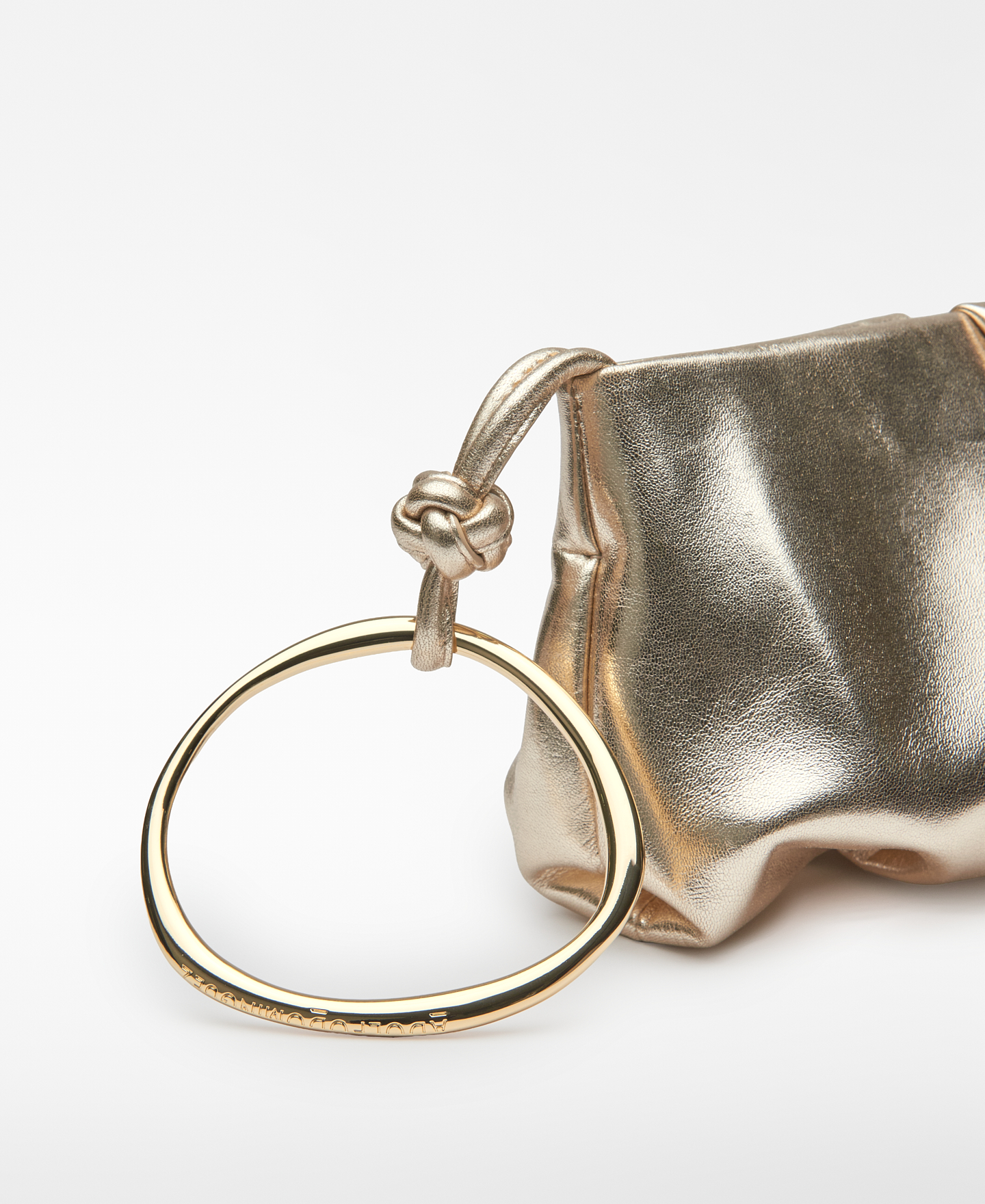 Leather metallic clutch image number 3