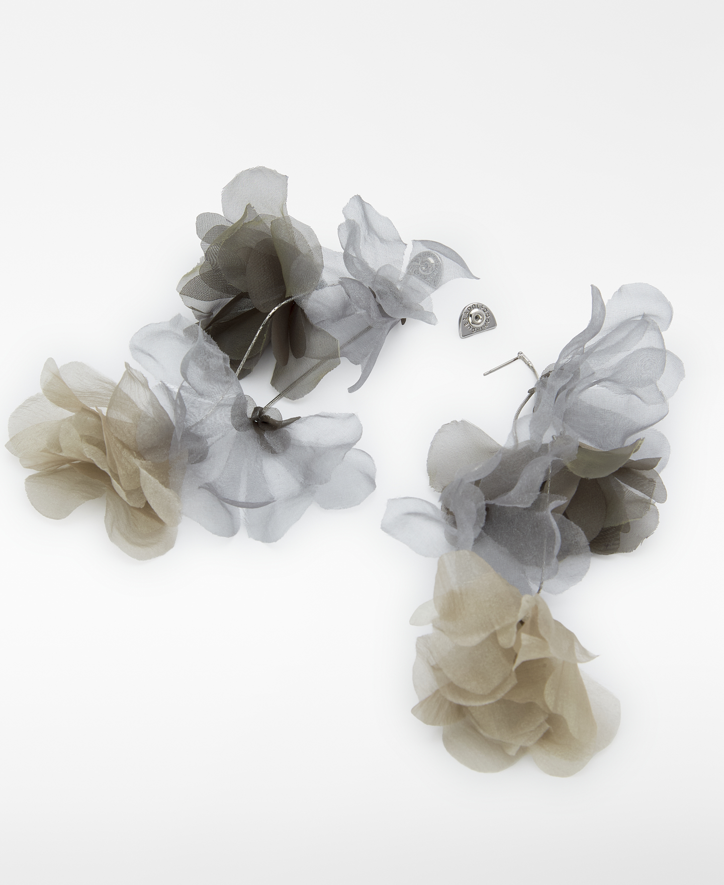 Maxi pendientes flores organza image number 1