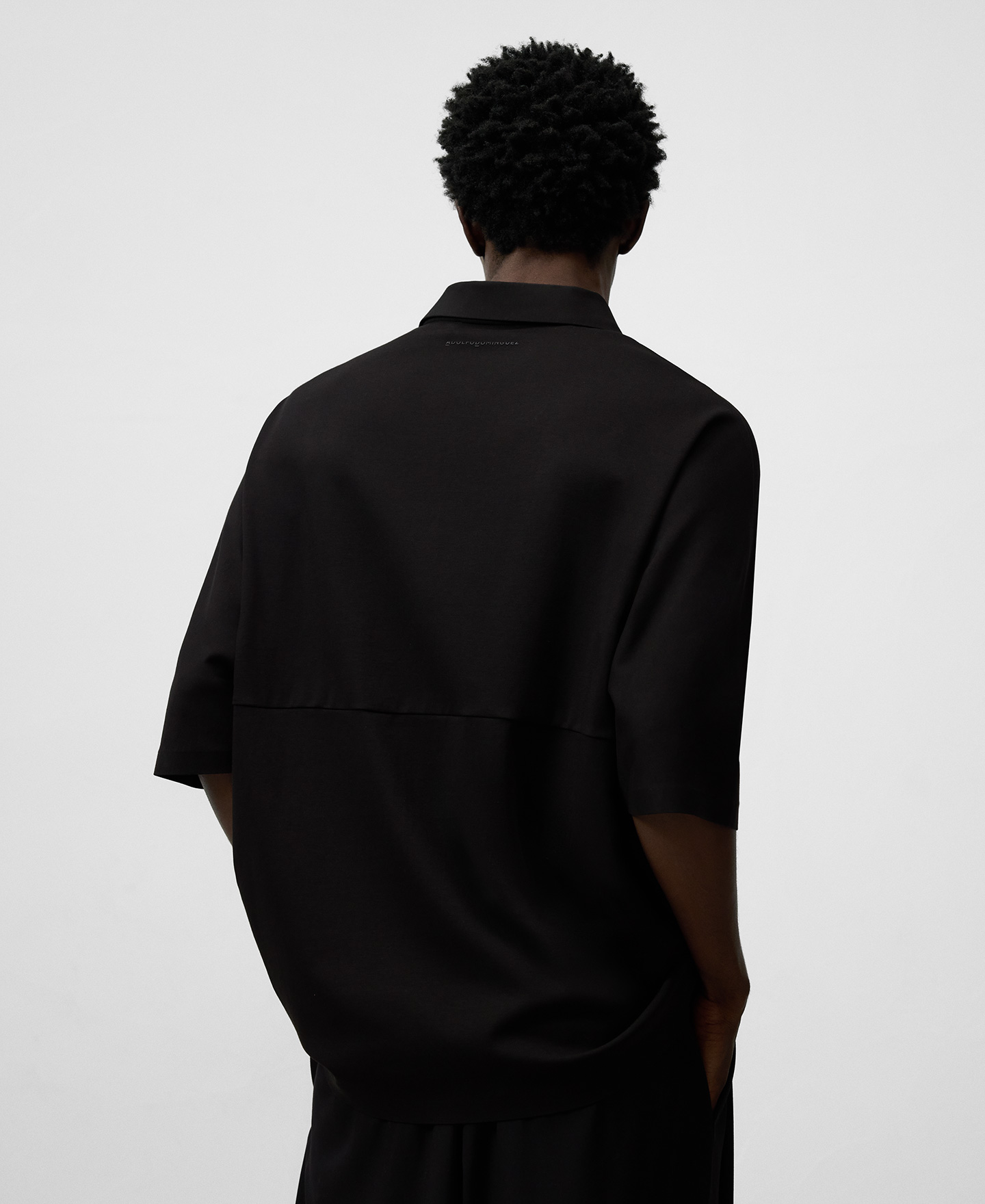Zipper closure oversize polo shirt man image number 2