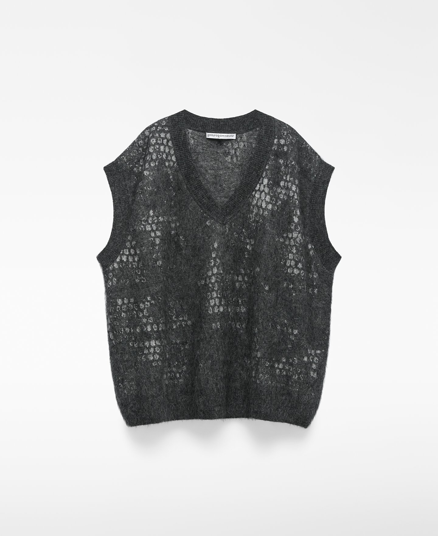 Jacquard knit vest woman image number 4