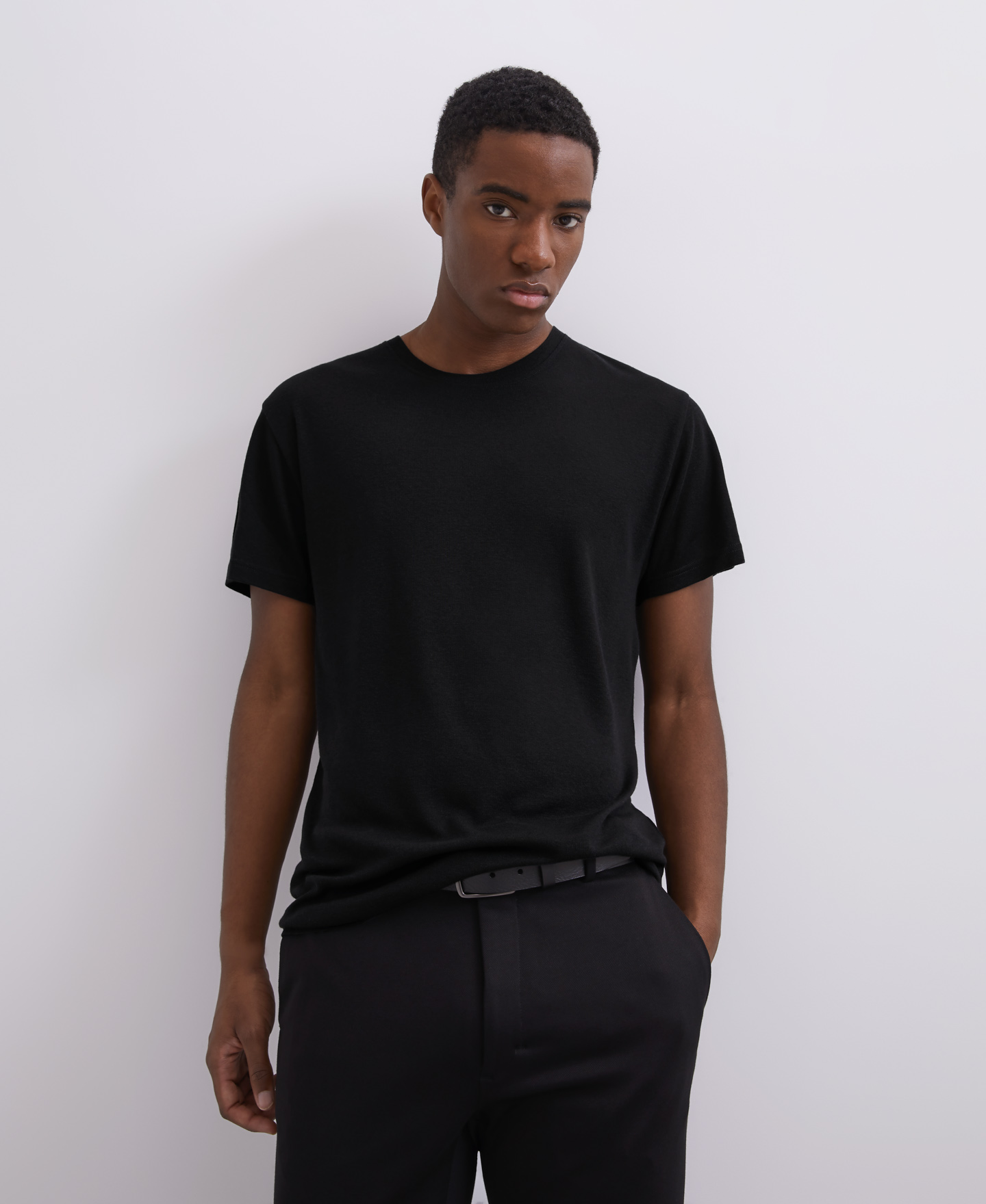 Round neck lyocell t-shirt image number 0
