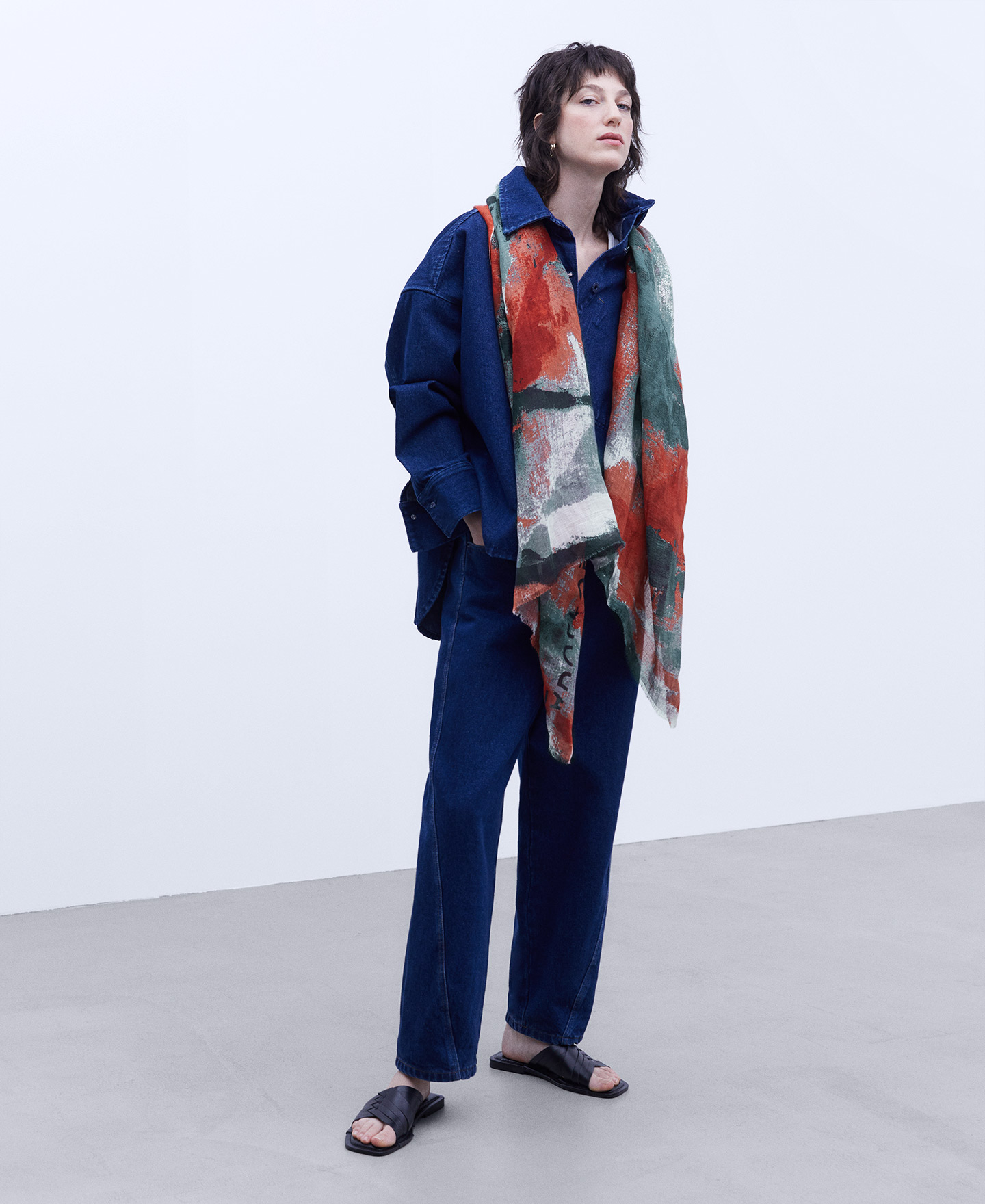 Chal estampado en lino y modal image number 3