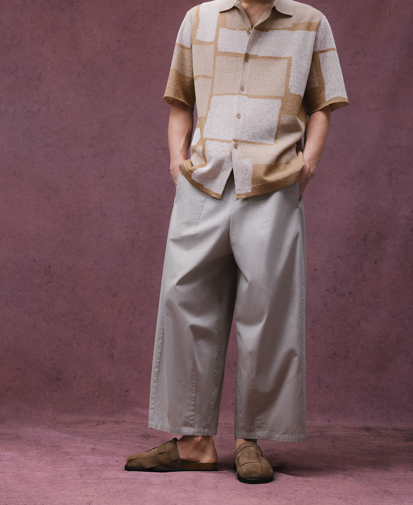 Printed polo shirt with buttons man image number 6