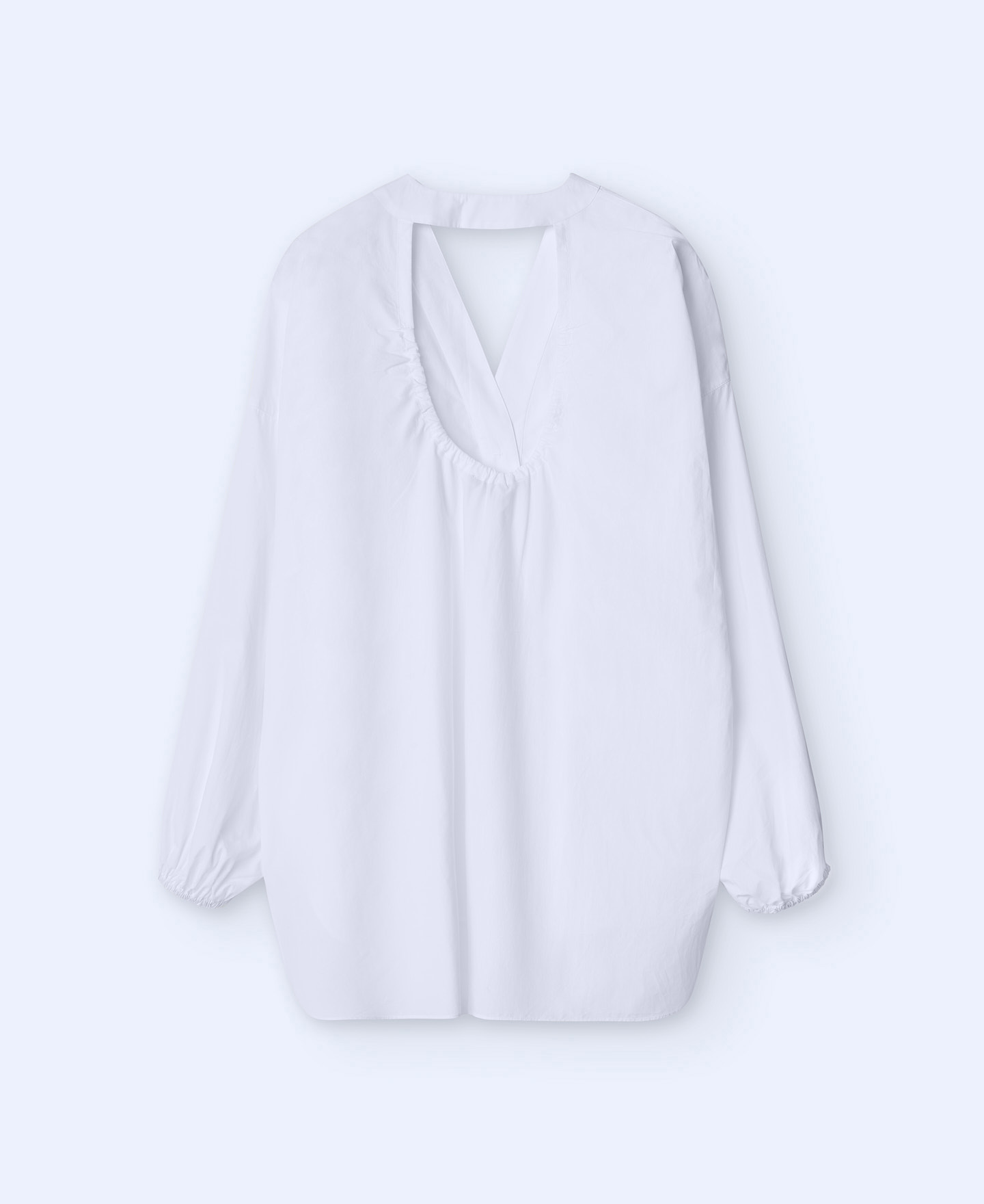 V-neckline cotton shirt image number 7