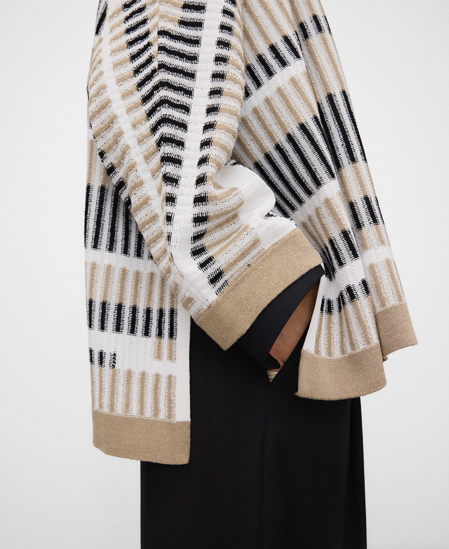 Chaqueta jacquard rayas irregulares image number 3