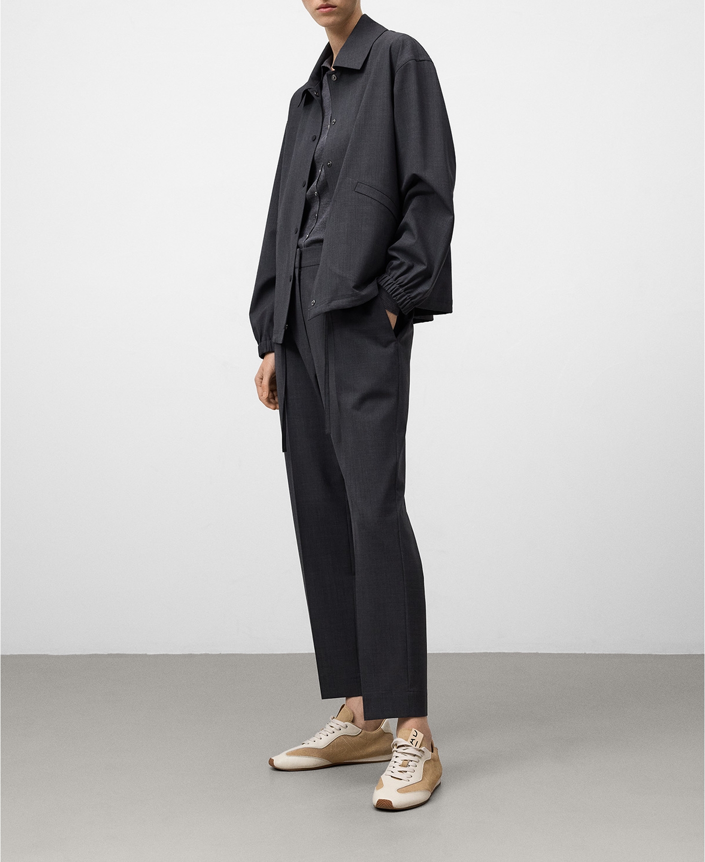 Straight ankle-length trousers image number 1