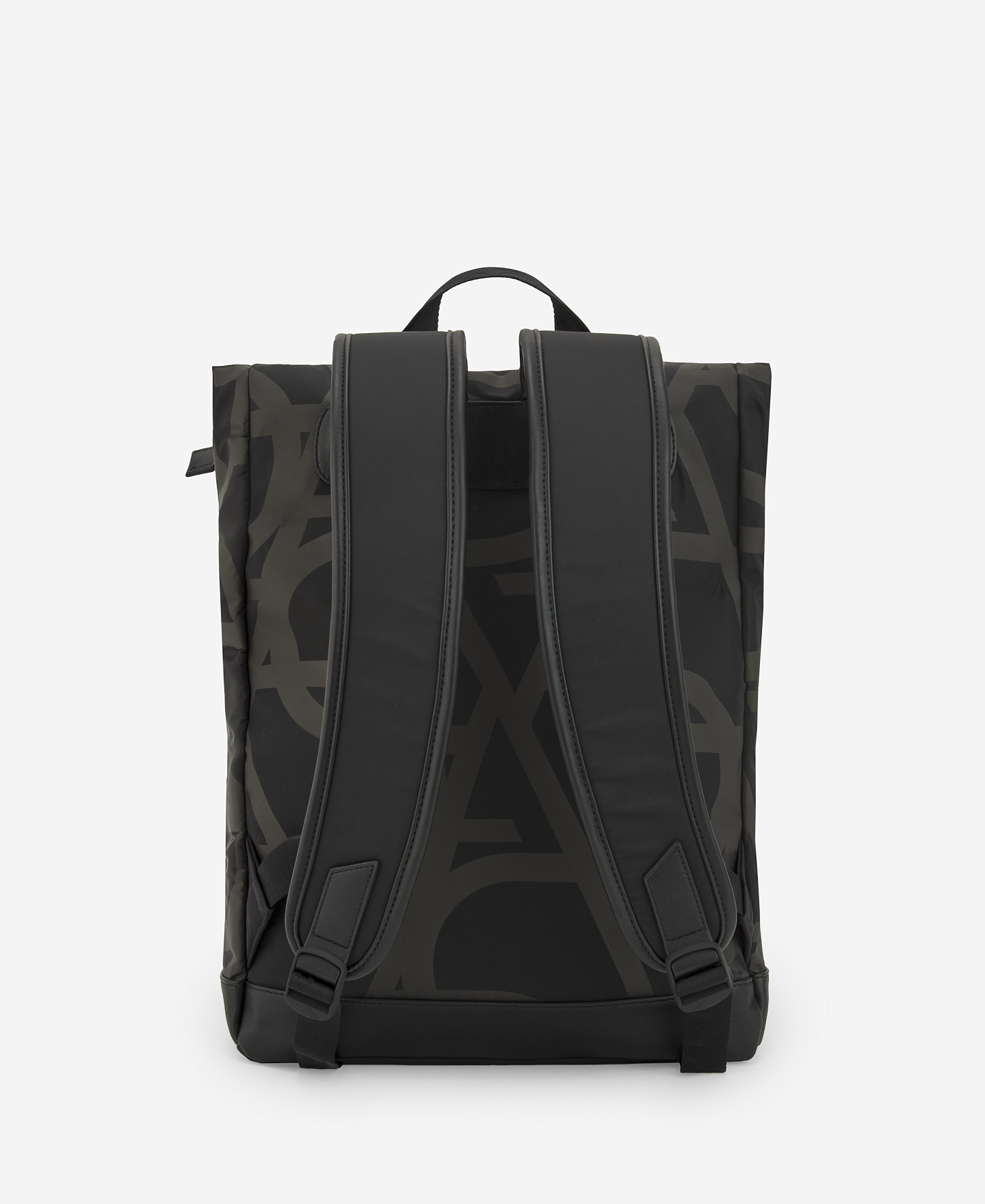 Black monogram print backpack image number 1