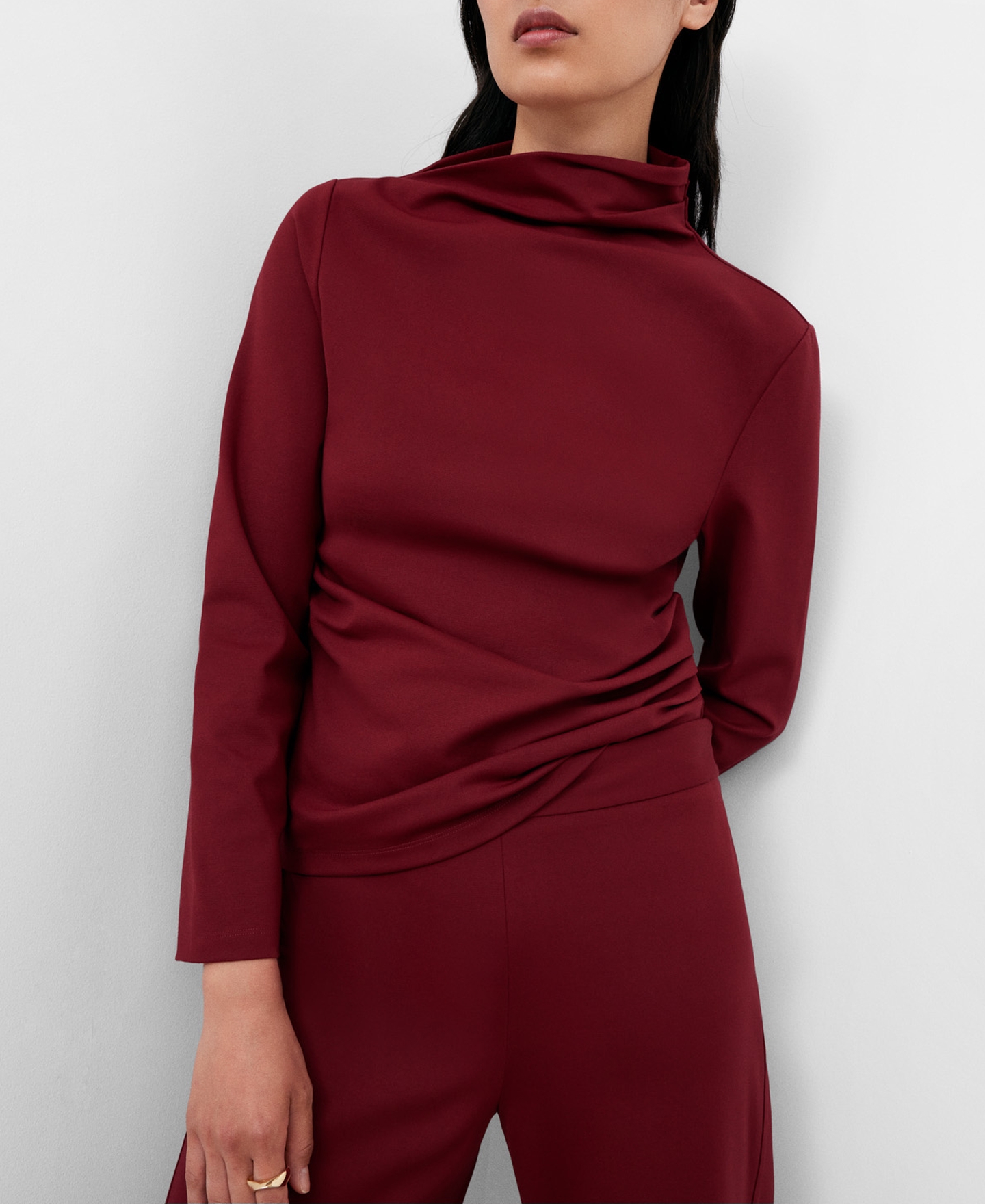 Asymmetric collar T-shirt image number 0