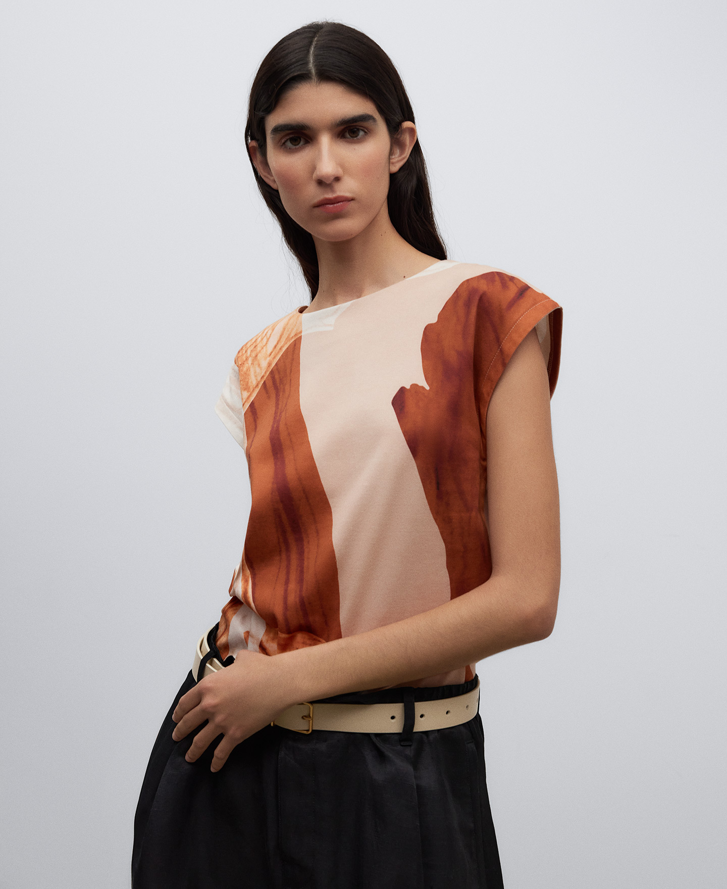 Japanese sleeve printed T-shirt woman image number 0
